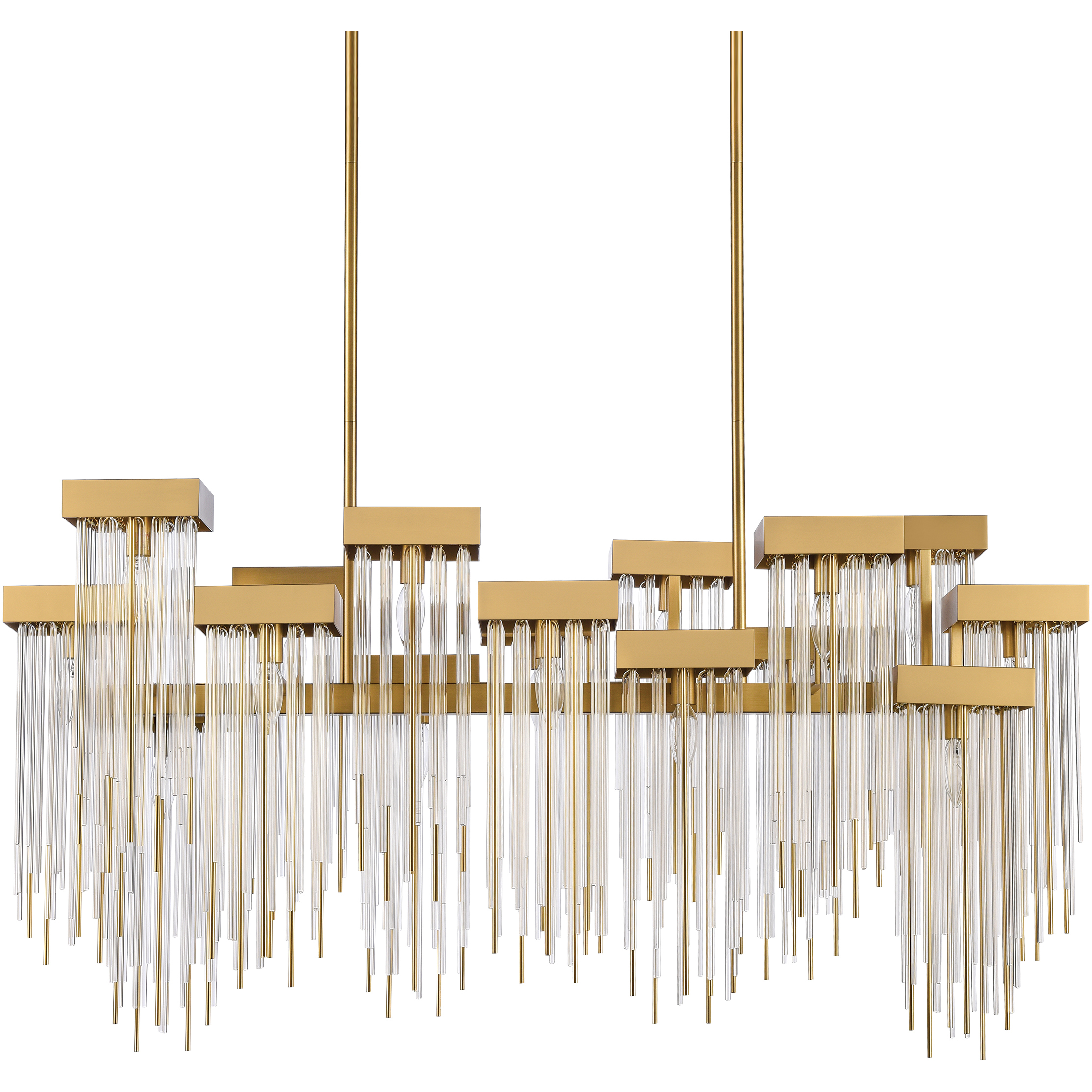Waterfall 16 Light 23.88 inch Aged Brass Chandelier Ceiling Light