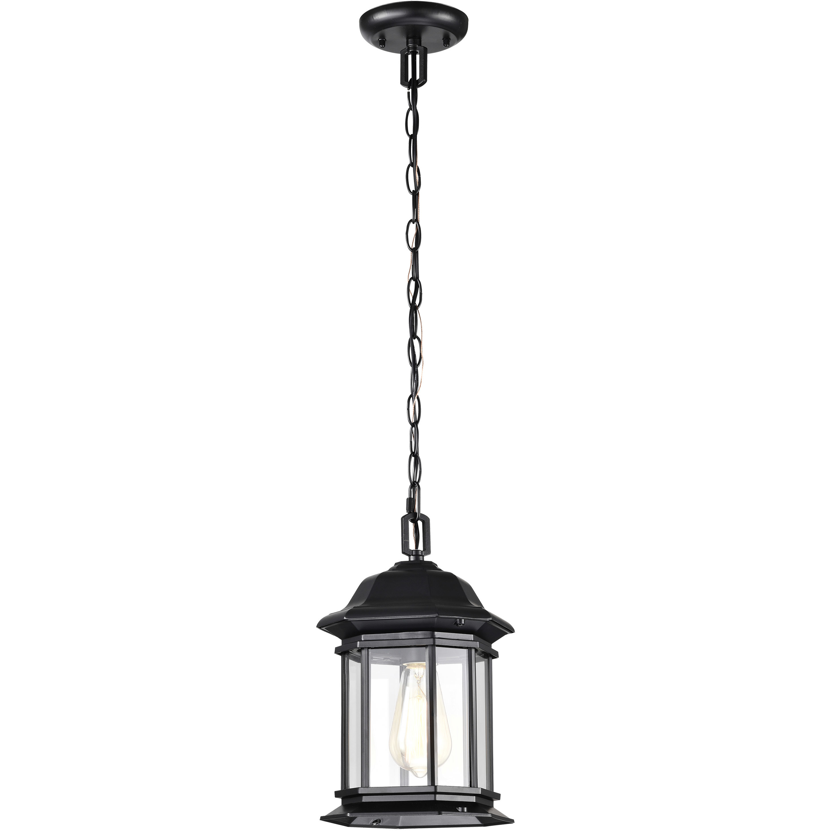 Hopkins 7.38 inch Matte Black Outdoor Hanging Lantern