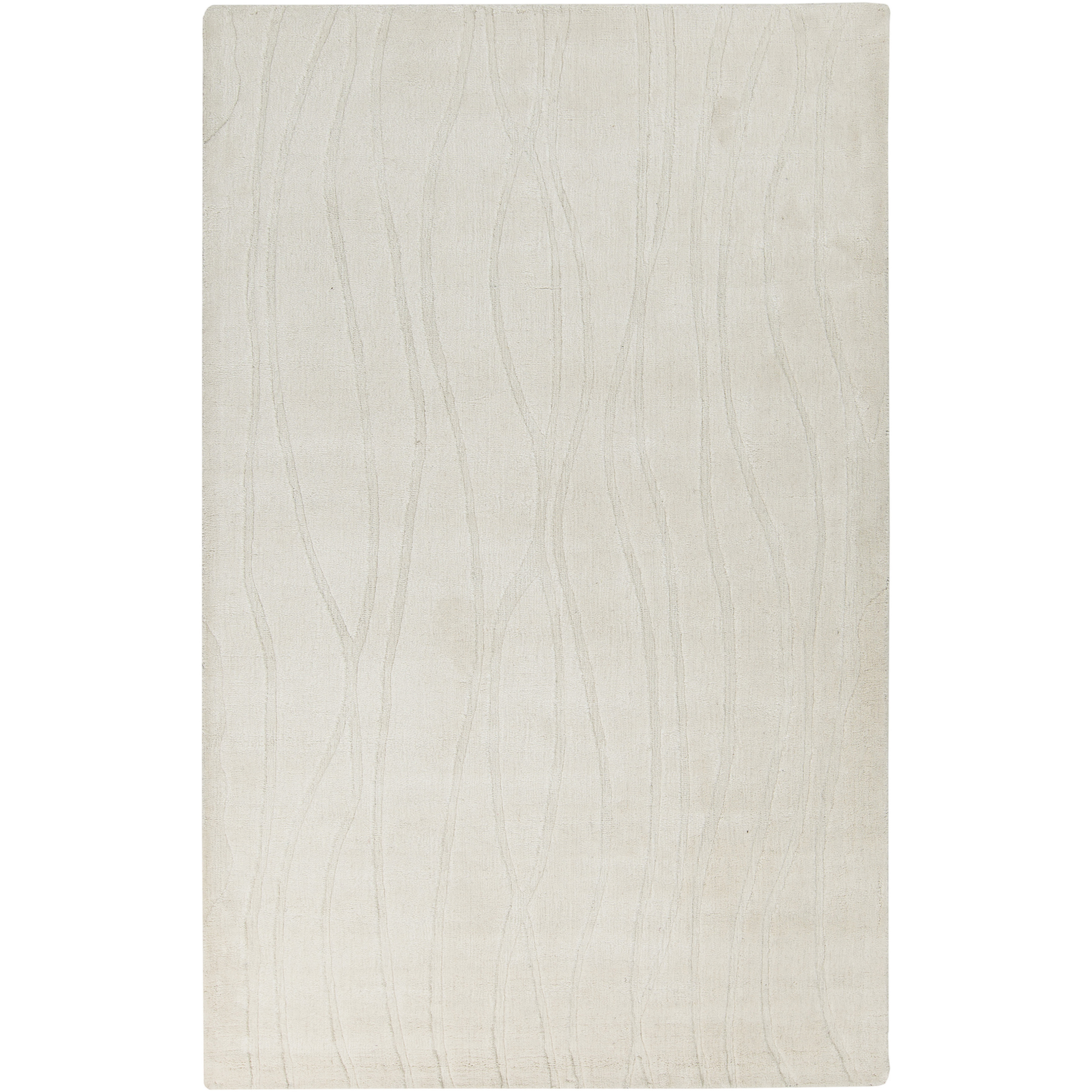 Wave 63 X 39 inch Neutral Area Rug, Acrylic and Wool