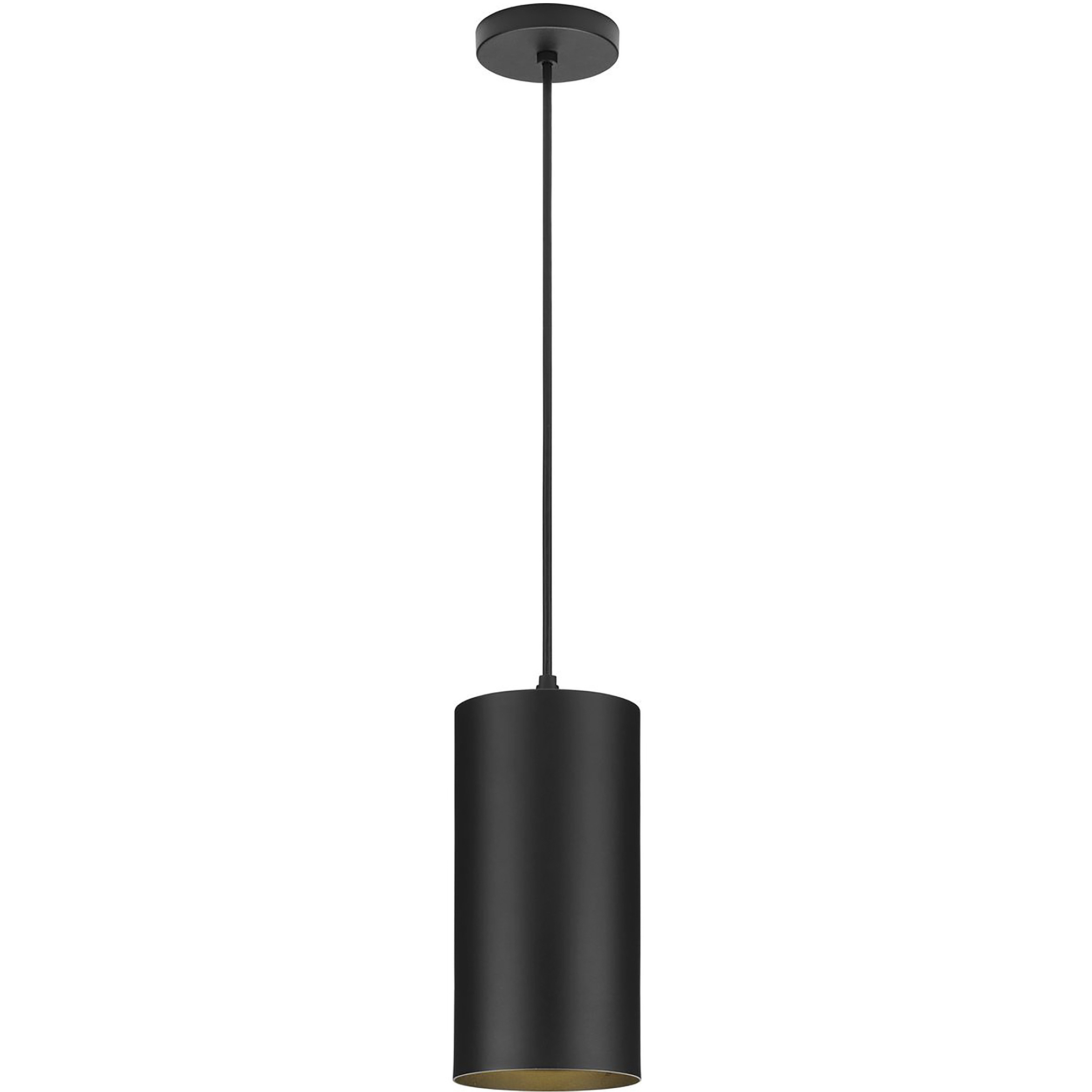 CYL RNDS LED 6 inch Black Outdoor Pendant, Progress LED