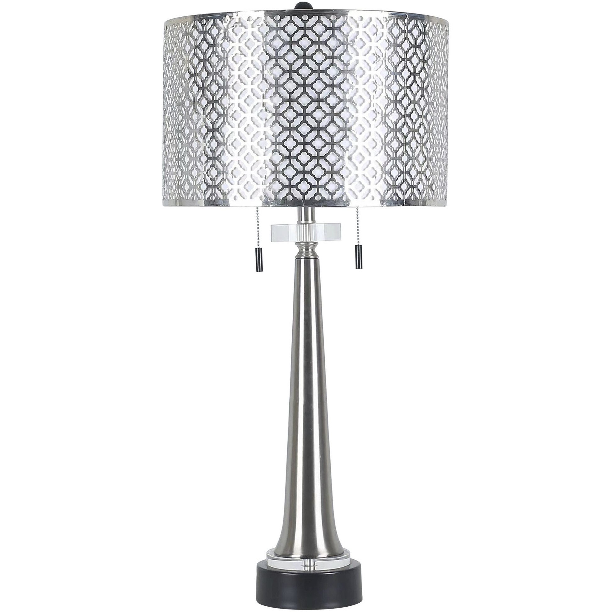 Cameron 33 inch 60.00 watt Silver and Black and Clear Table Lamp Portable Light
