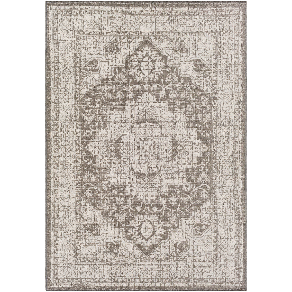 Veranda 87 X 63 inch Medium Gray/White/Black/Wheat Rugs, Rectangle