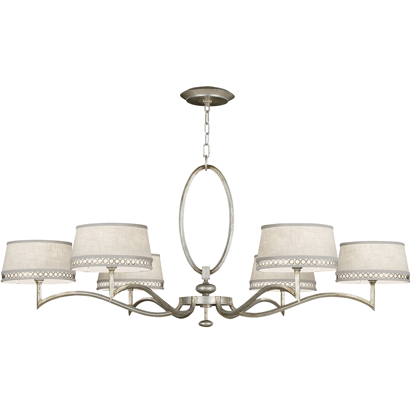 Allegretto 6 Light 51 inch Silver Chandelier Ceiling Light