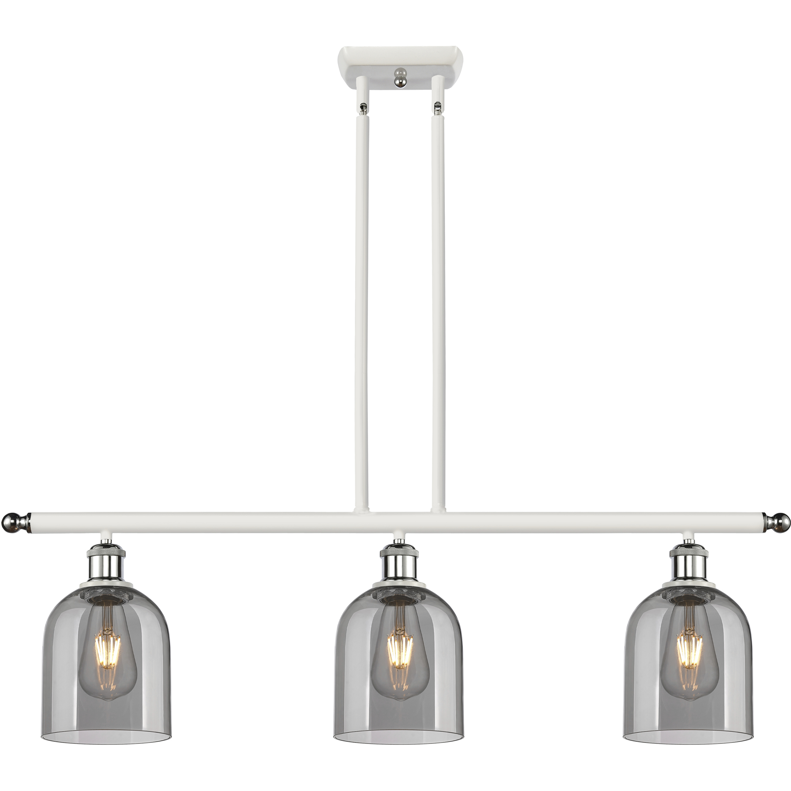 Ballston Bella 3 Light 36 inch White Polished Chrome Stem Hung Island Light Ceiling Light