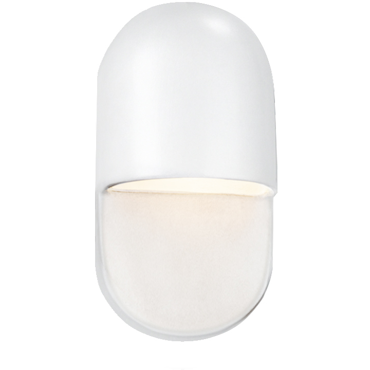 Ambiance Collection - Capsule LED 5 inch Gloss White (outside and inside of fixture) Outdoor Wall Sconce, Form+Finish+Function
