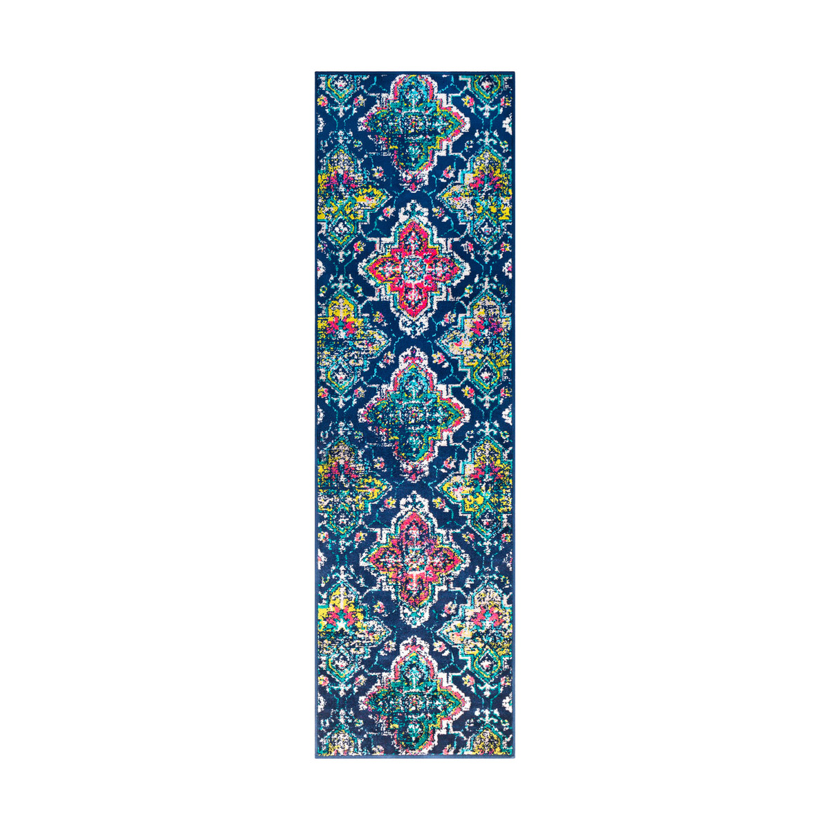 Paramount 35 X 22 inch Dark Blue/Fuschia/Bright Orange/Teal/Lime/Cream Rugs, Rectangle
