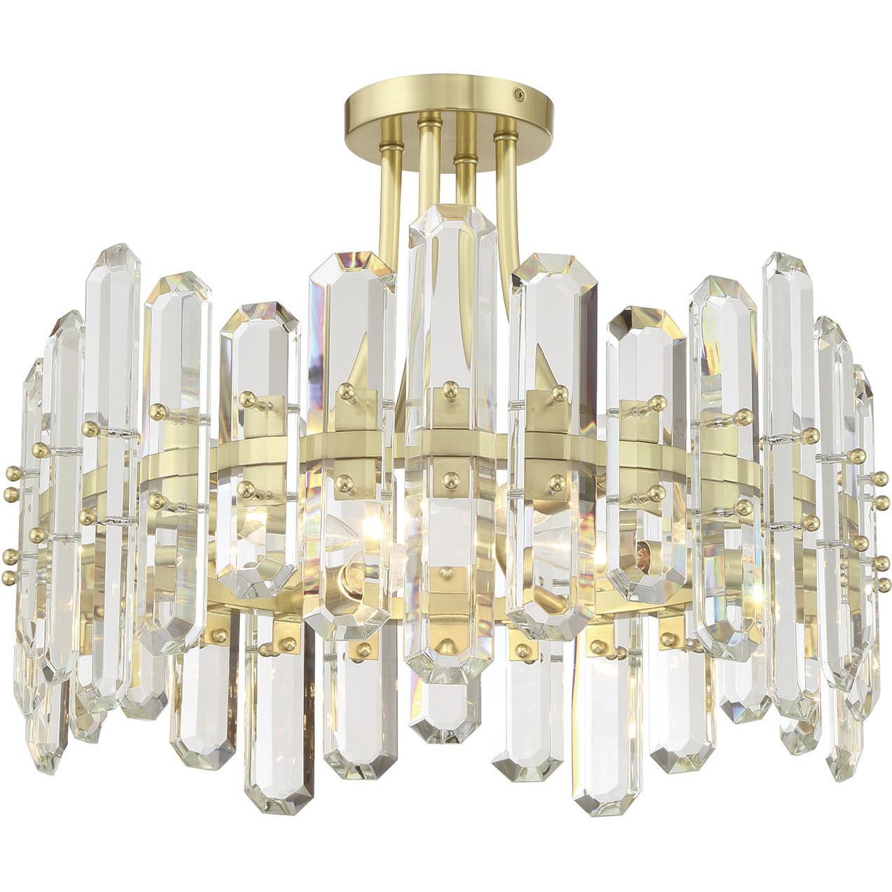 Bolton 4 Light 20.75 inch Aged Brass Semi Flush Ceiling Light