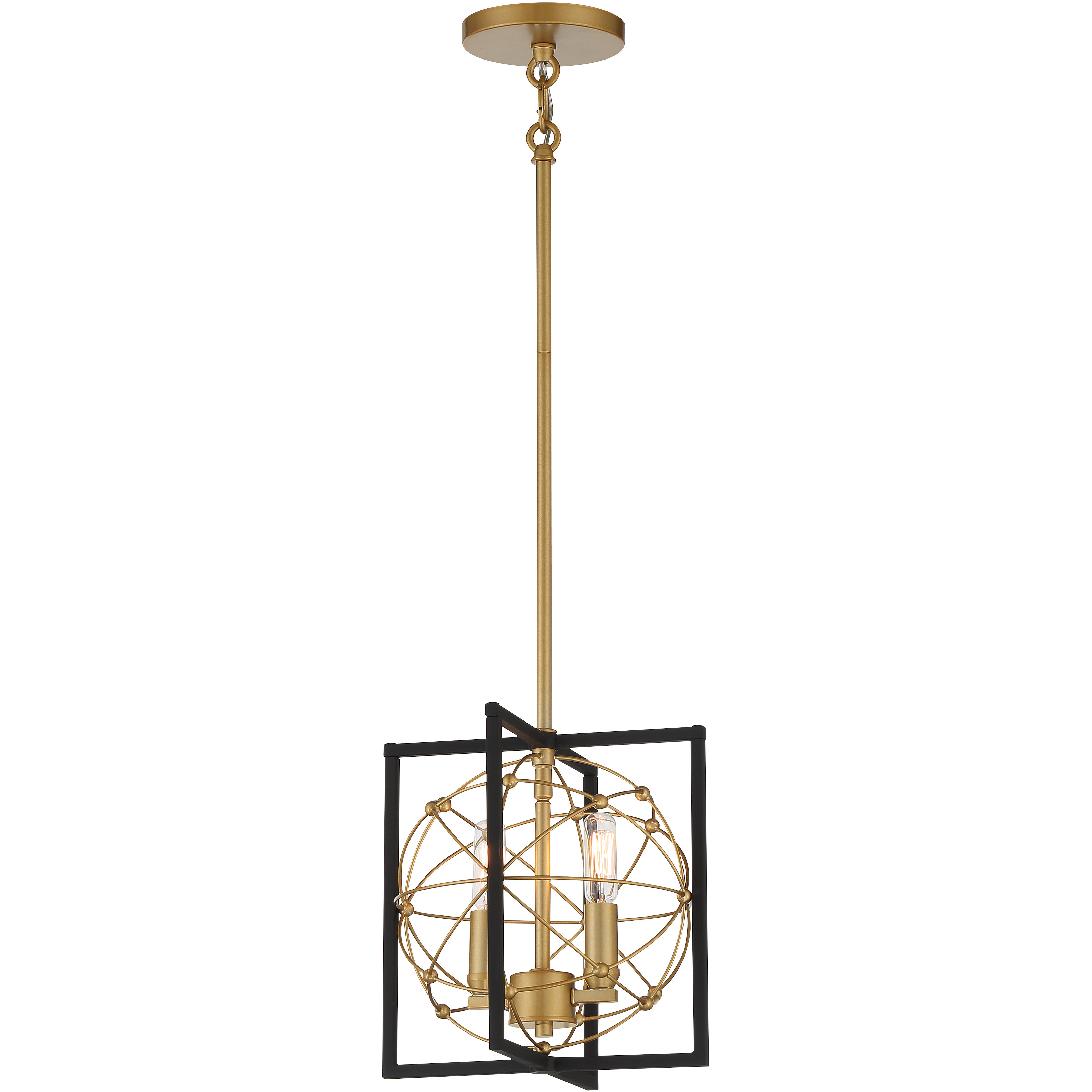 Titans Trace 2 Light 10 inch Sand Coal/Painted Honey Gold Mini Pendant Ceiling Light