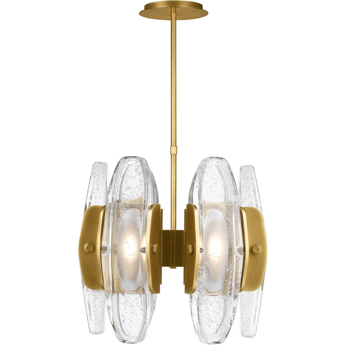 Avroko Wythe LED 15.7 inch Plated Brass Chandelier Ceiling Light in 120V, Integrated LED