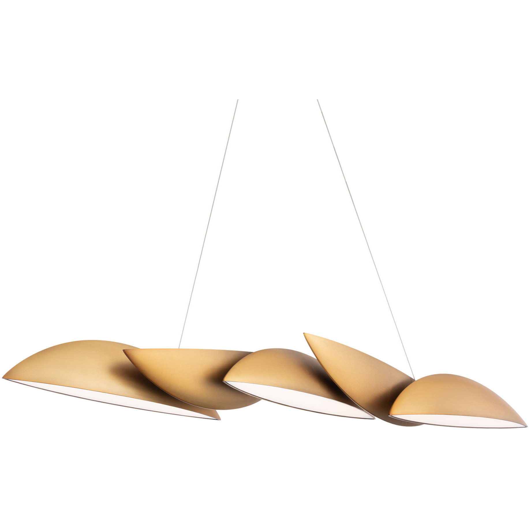 Sydney 5 Light 55.75 inch Aged Brass Linear Pendant Ceiling Light