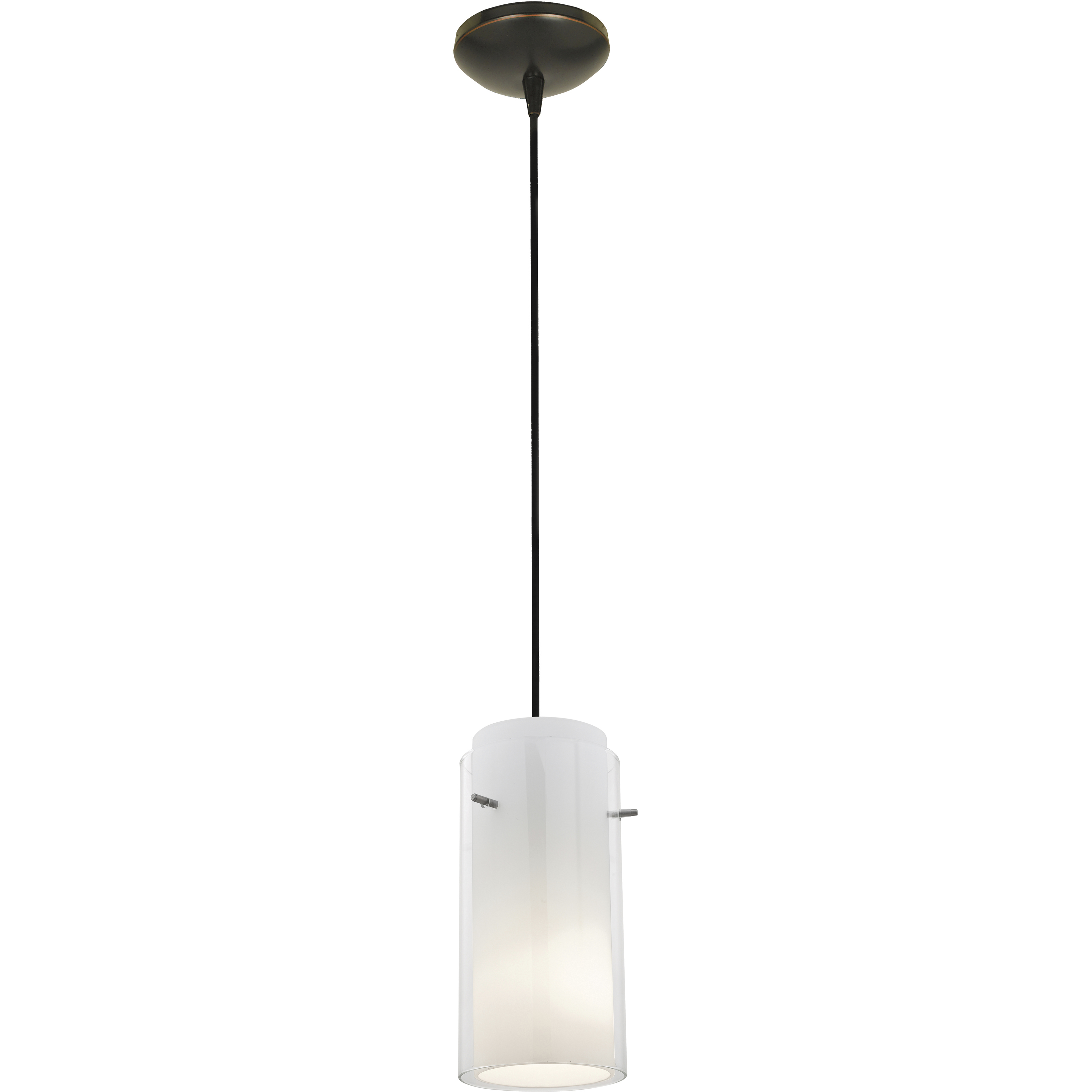 Glassn Glass Cylinder 1 Light 4.75 inch Oil Rubbed Bronze Pendant Ceiling Light in Clear and Opal