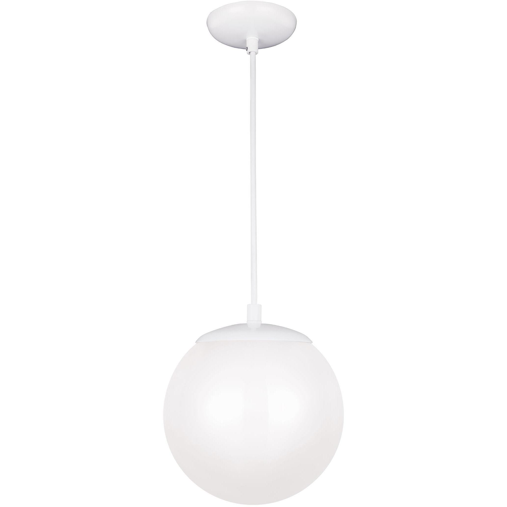 Leo - Hanging Globe 1 Light 8 inch White Pendant Ceiling Light