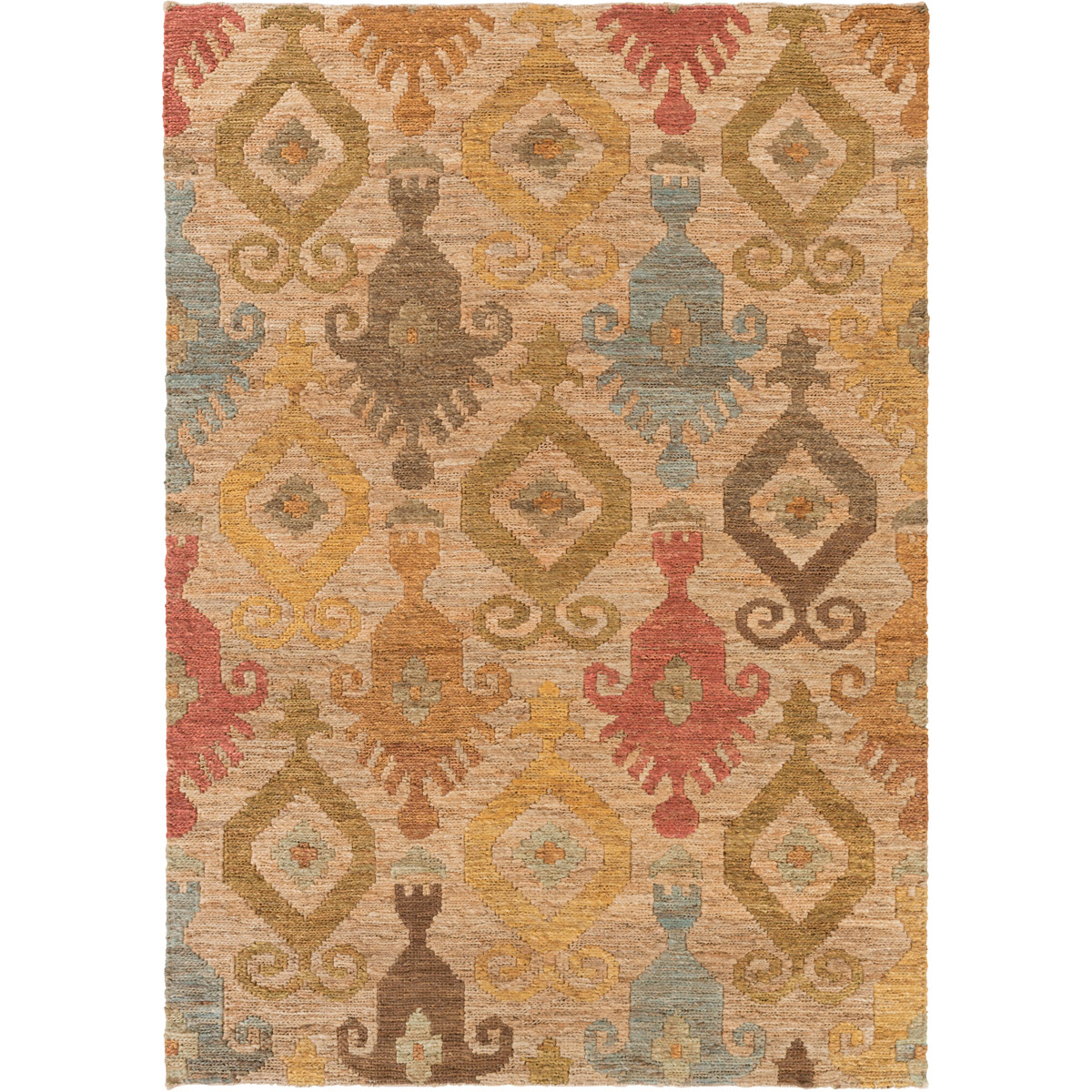 Columbia 36 X 24 inch Neutral and Green Area Rug, Jute