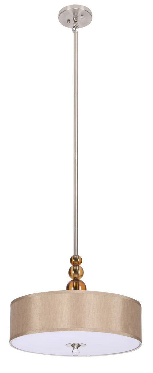 Bh Series 20 inch Pendant Ceiling Light, Silver Metal Frame