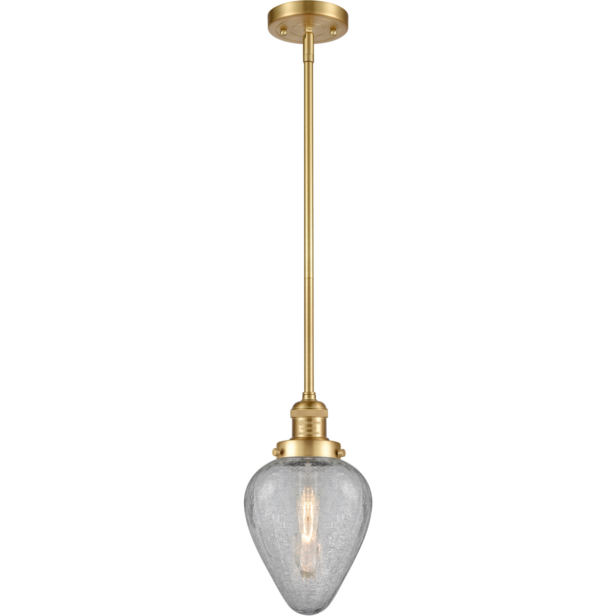 Franklin Restoration Geneseo LED 7 inch Satin Gold Mini Pendant Ceiling Light, Franklin Restoration