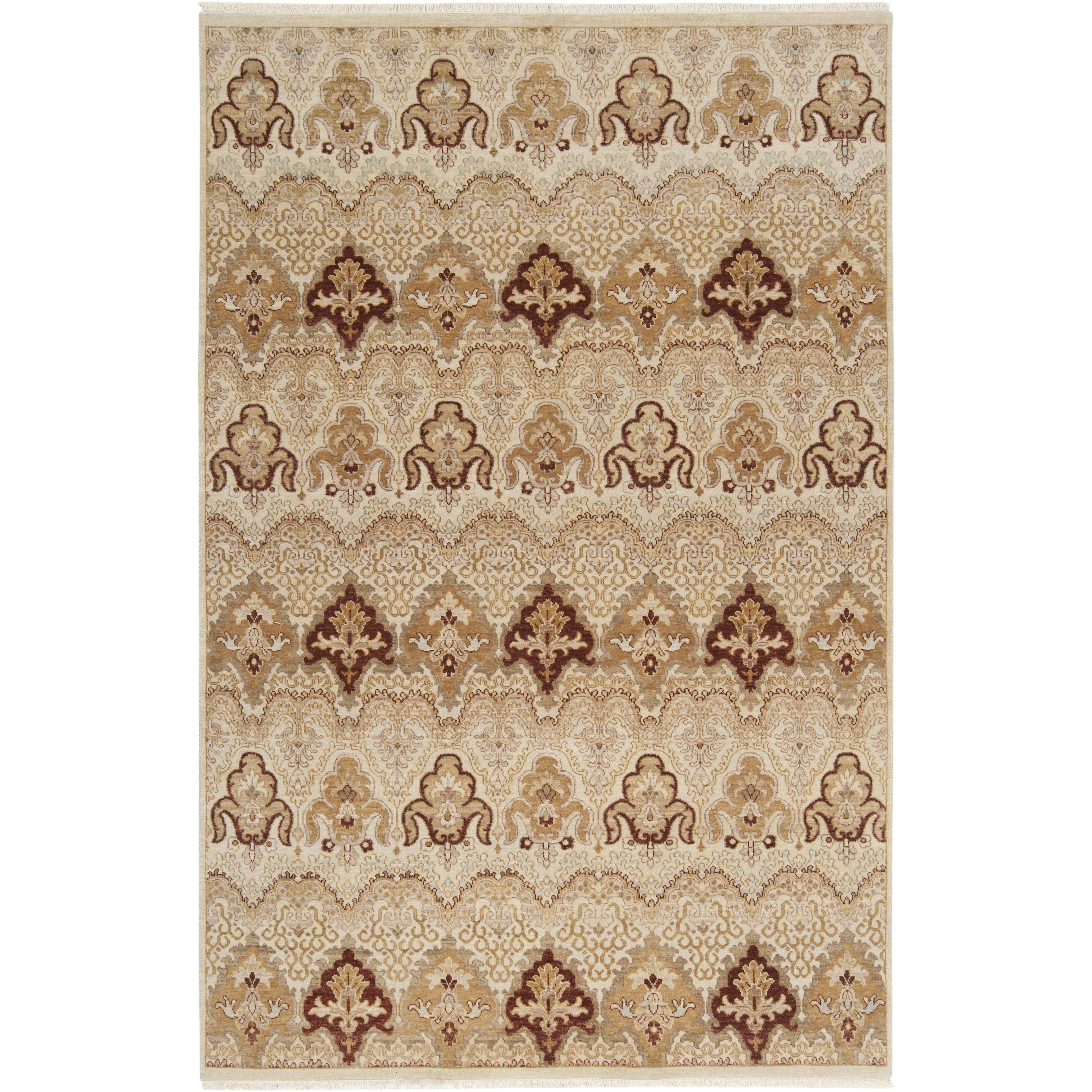 Cambridge 36 X 24 inch Taupe, Dark Brown, Tan, Khaki, Camel, Light Gray Rug