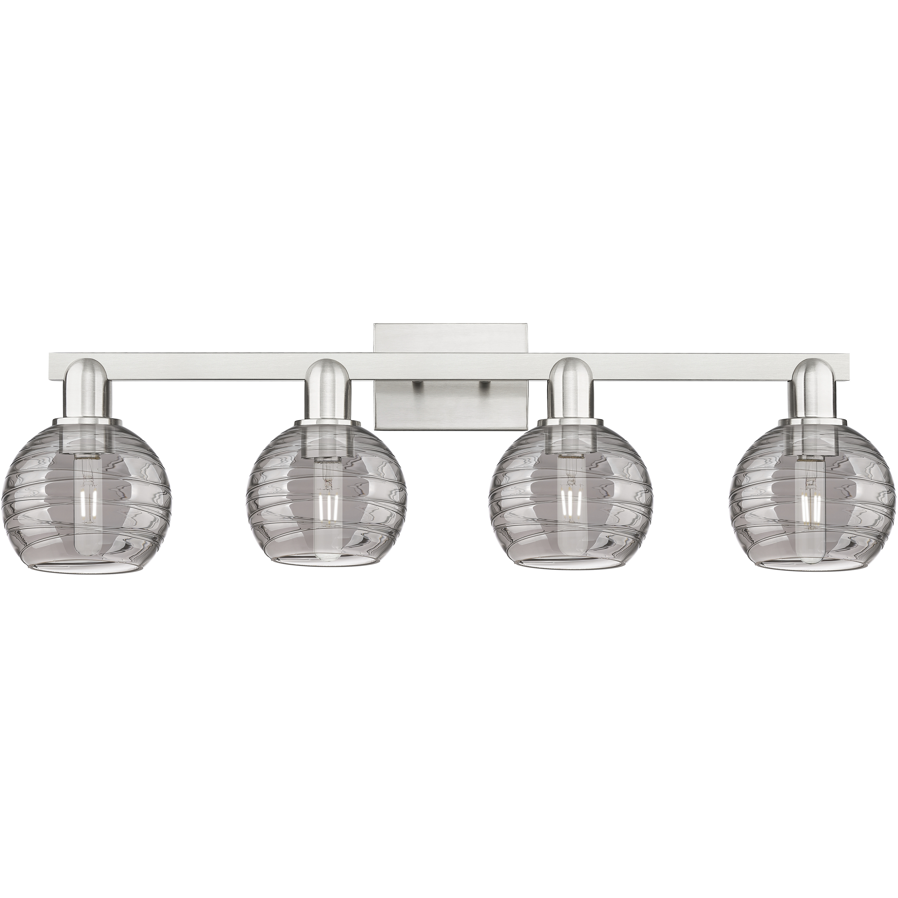 Athens Deco Swirl 4 Light 36 inch Brushed Satin Nickel Bath Vanity Light Wall Light