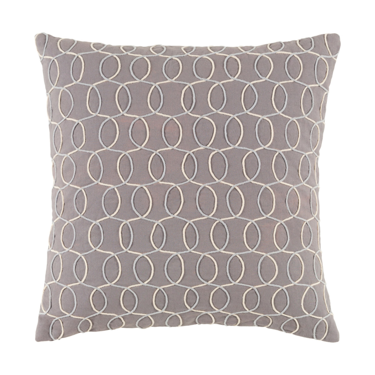 Solid Bold II 18 X 18 inch Medium Gray and Cream Throw Pillow