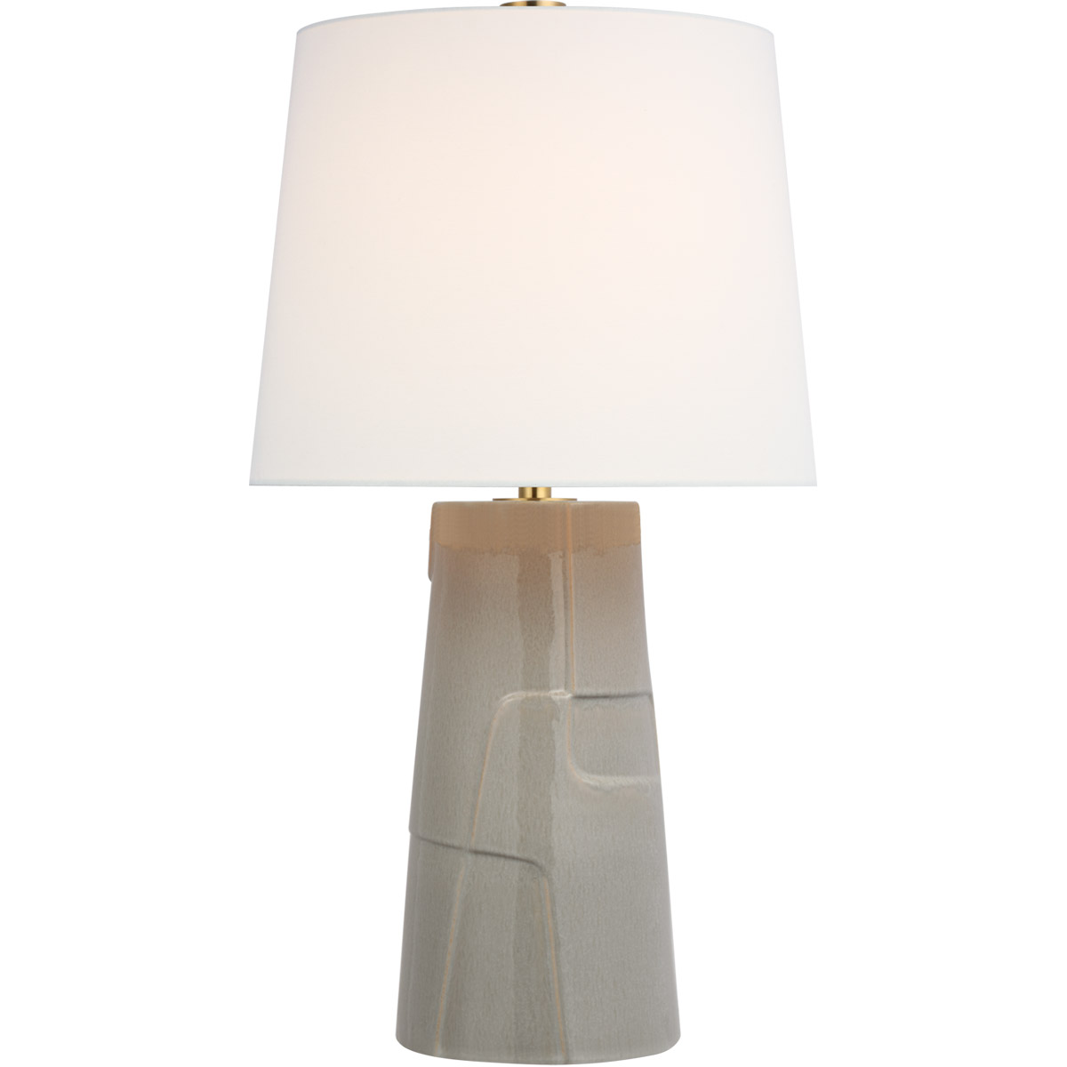 Barbara Barry Braque 28.75 inch 15 watt Shellish Gray Debossed Table Lamp Portable Light, Medium