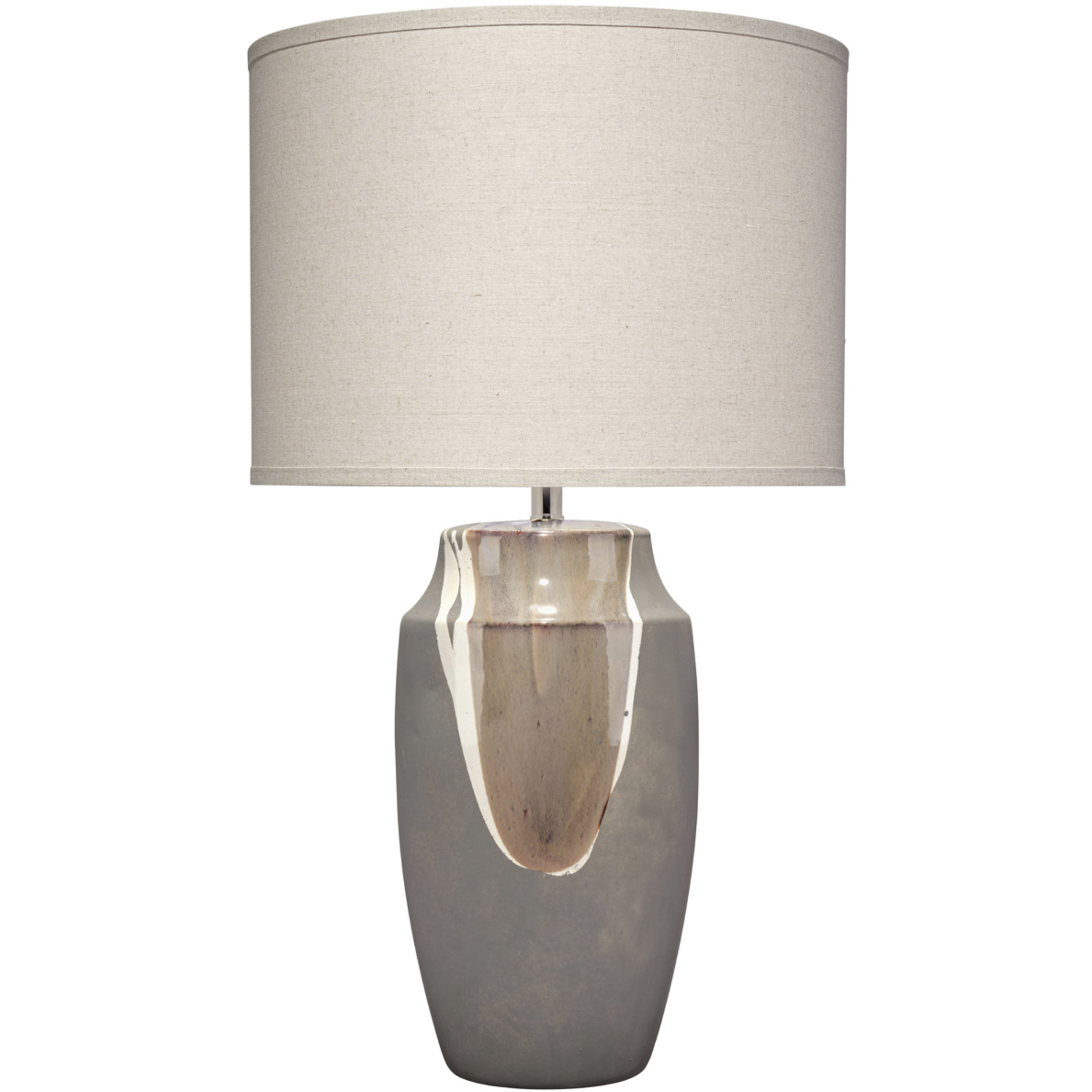 Landslide 32 inch 150 watt Matte Grey w/ Beige & White Drip Table Lamp Portable Light