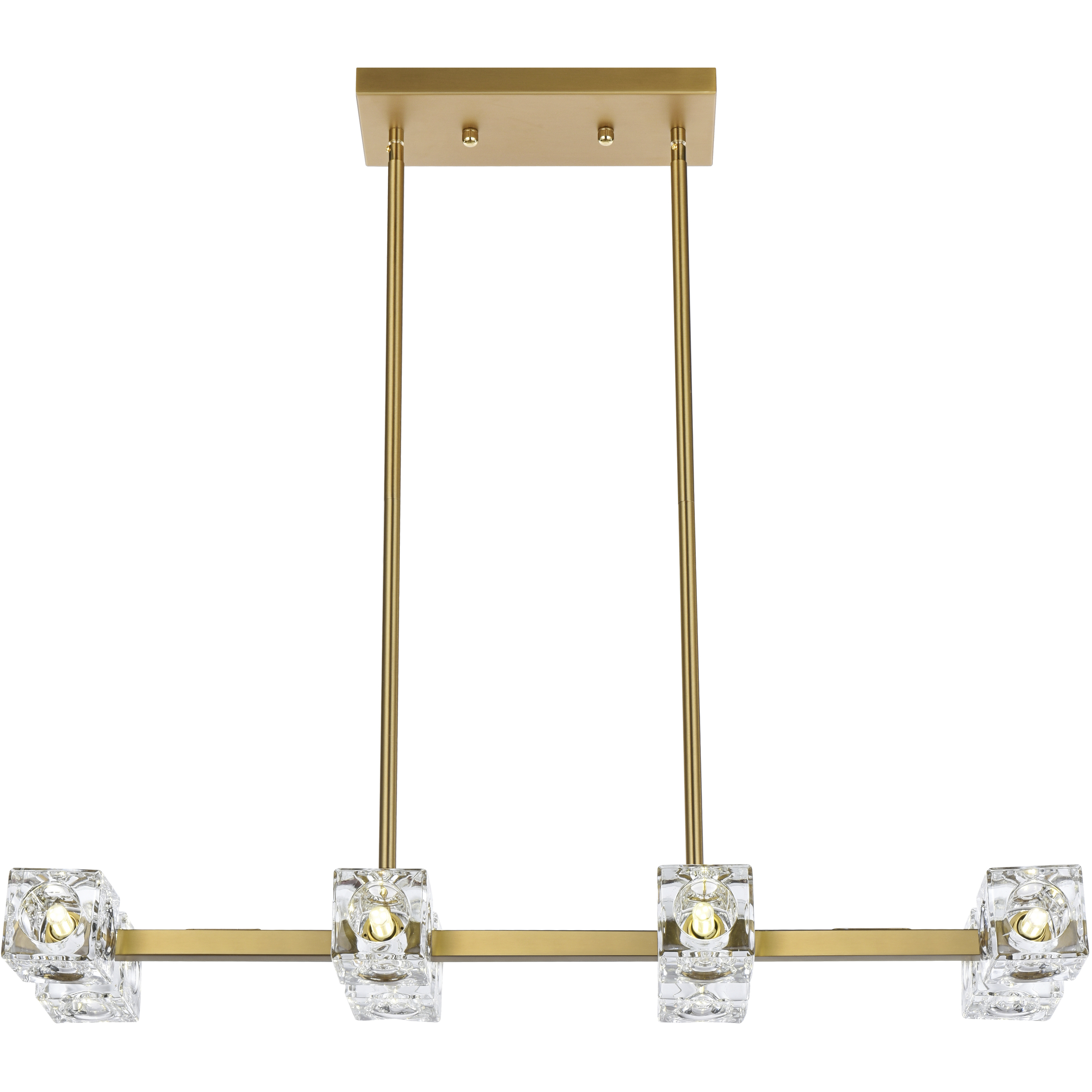 Lyra 8 Light 30 inch Satin Gold Linear Pendant Ceiling Light