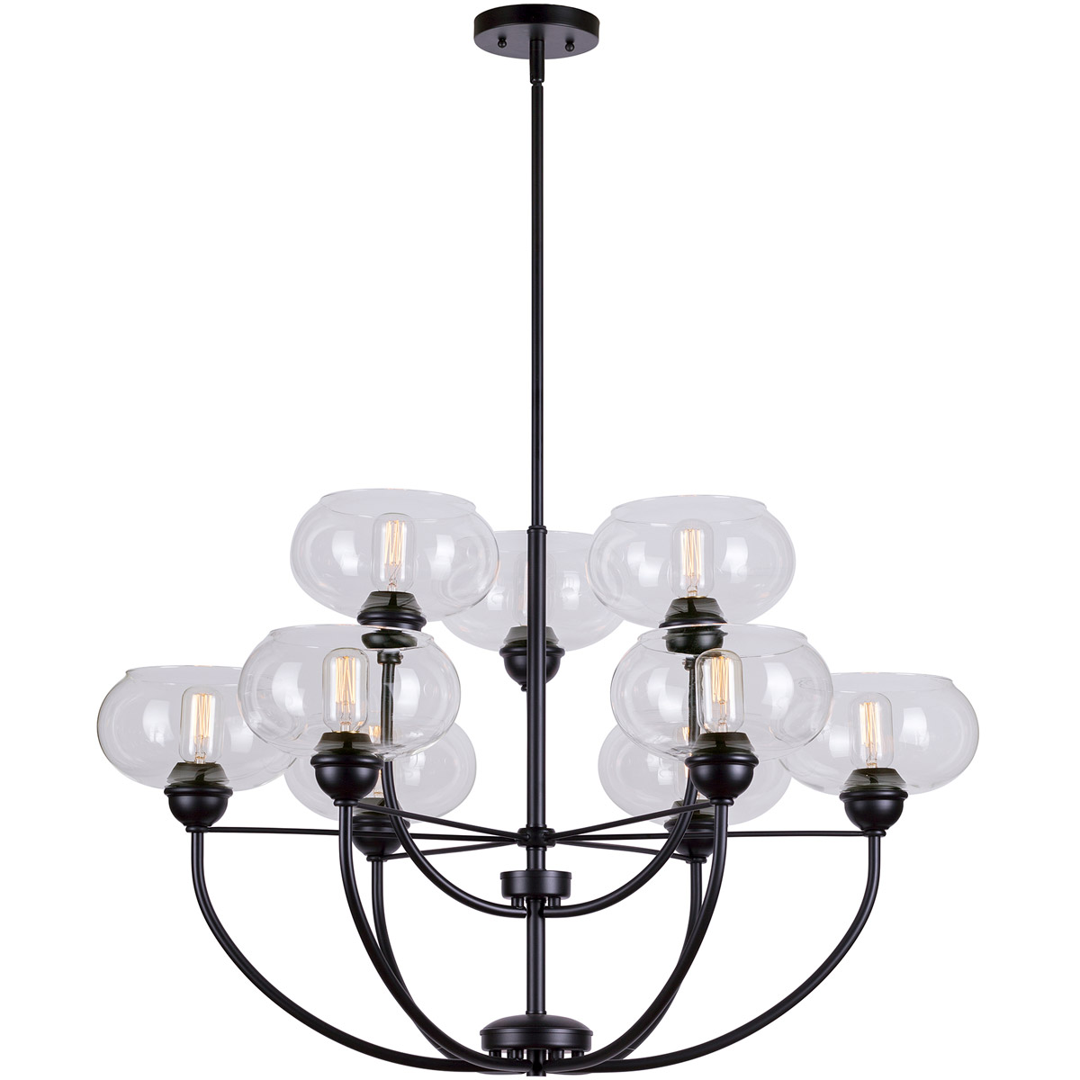 Cameron 9 Light 35.25 inch Black Chandelier Ceiling Light