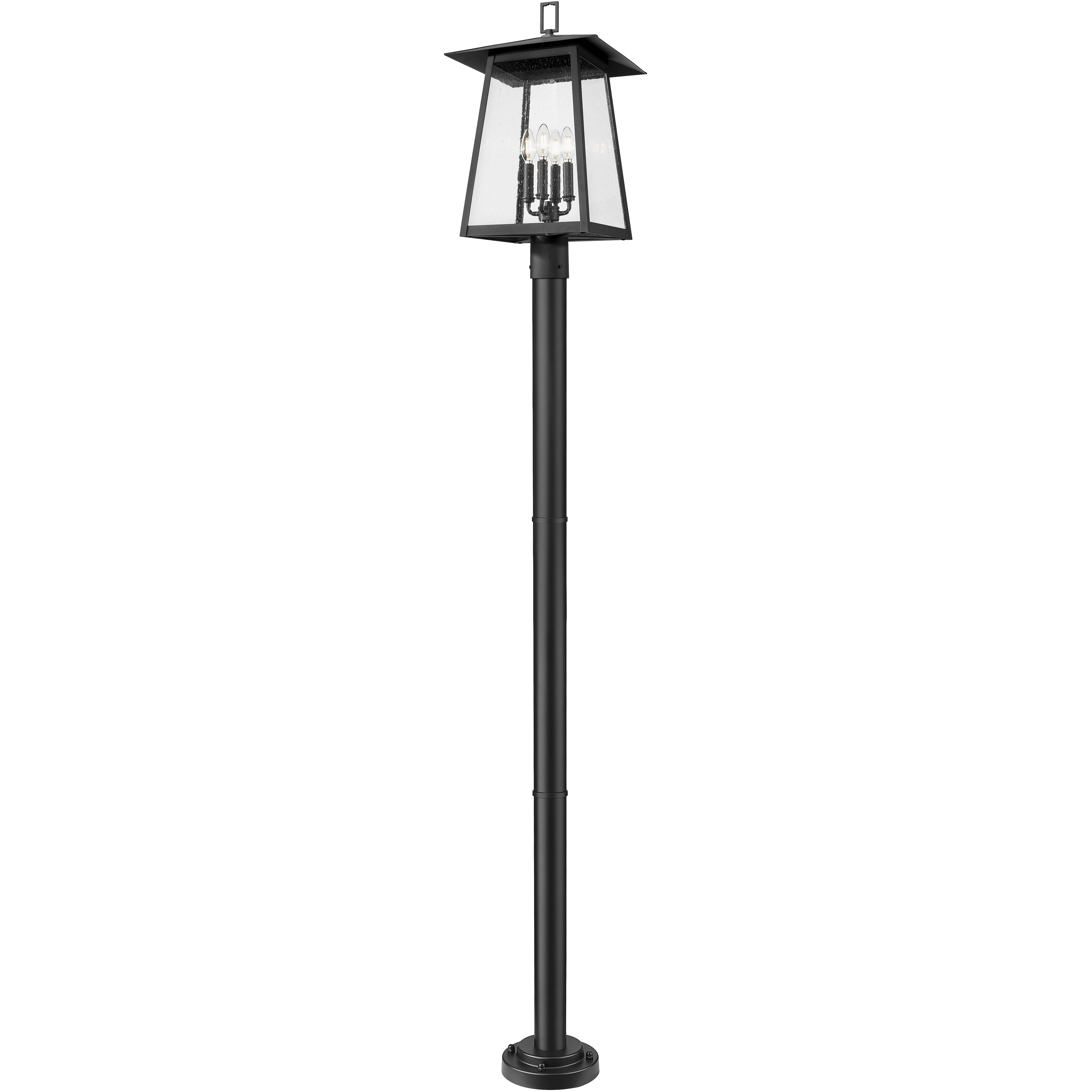 Rainer 4 Light 98 inch Black Outdoor Post Mounted Fixture in G9