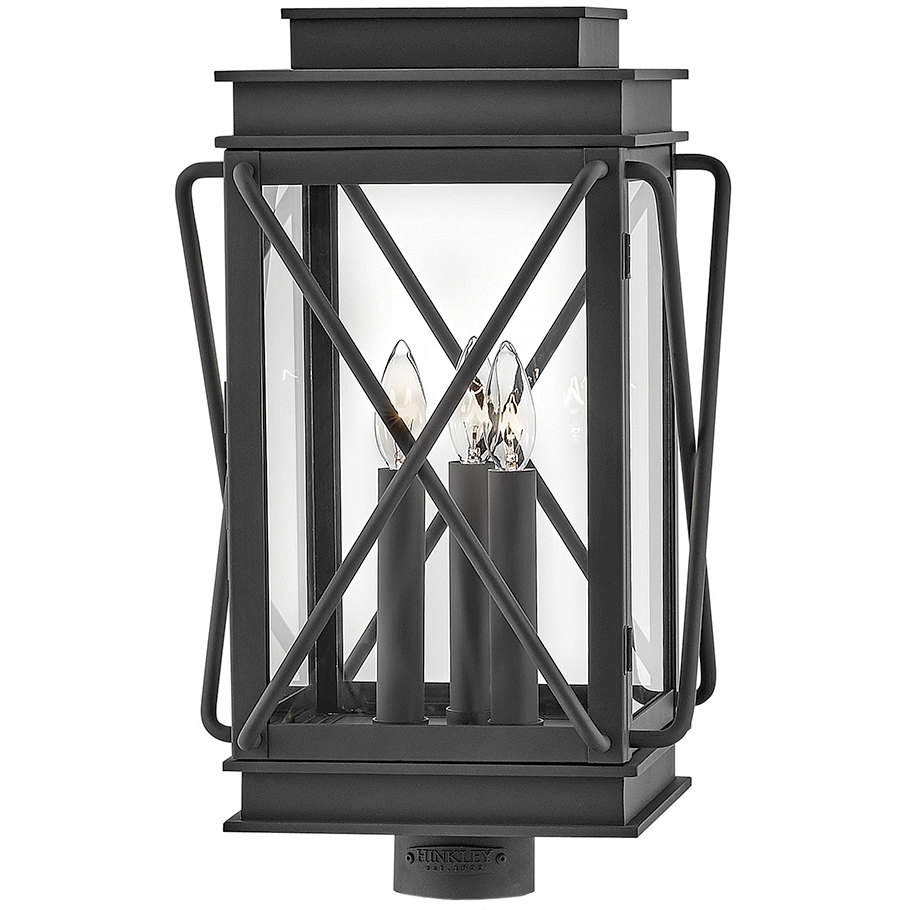 Montecito 3 Light 20.5 inch Museum Black Outdoor Post Mount Lantern