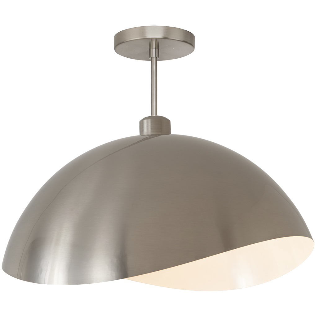 Luna Bella 1 Light 17 inch Satin Nickel Semi-Flush Mount Ceiling Light in Satin Nickel and White Steel