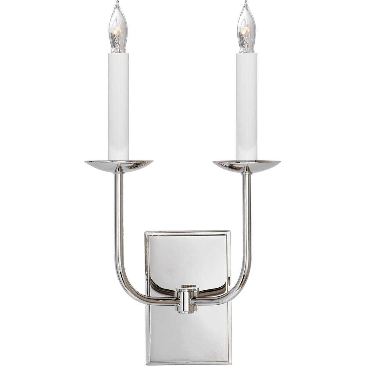 Chapman & Myers TT 2 Light 10 inch Polished Nickel Double Sconce Wall Light
