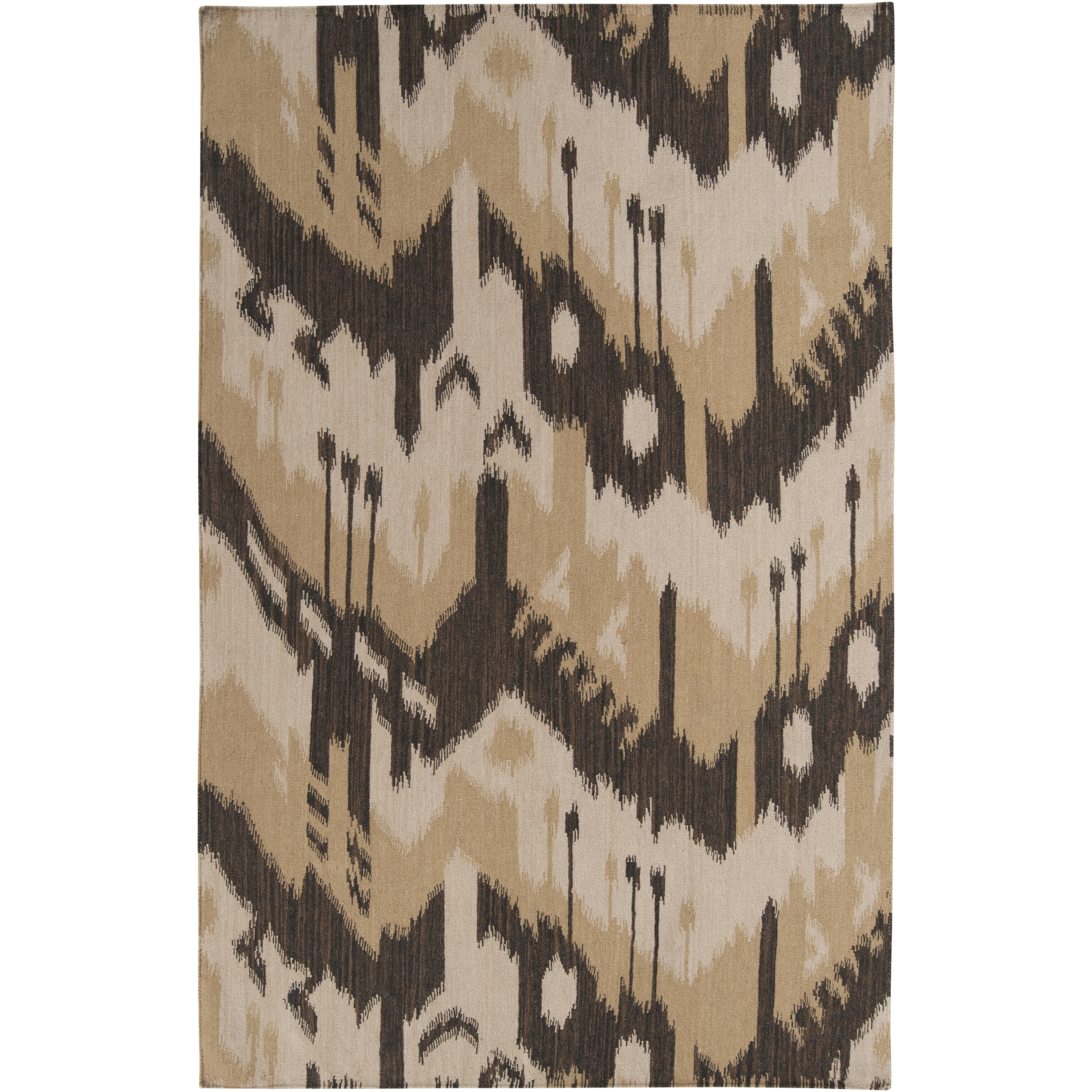 Jewel Tone 36 X 24 inch Black, Tan, Mustard, Dark Brown Rug