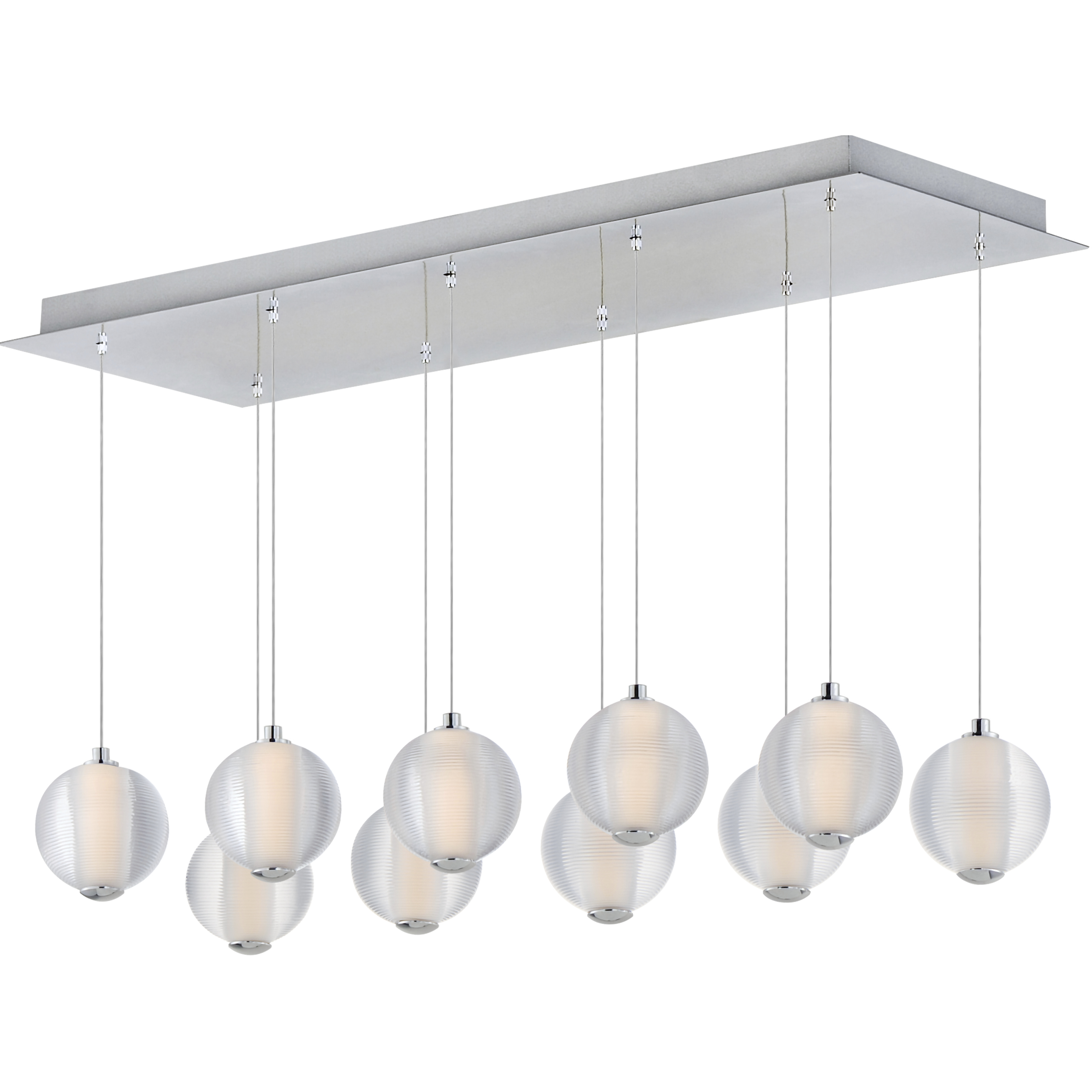 Rhythm LED 33.5 inch Polished Chrome Linear Pendant Ceiling Light