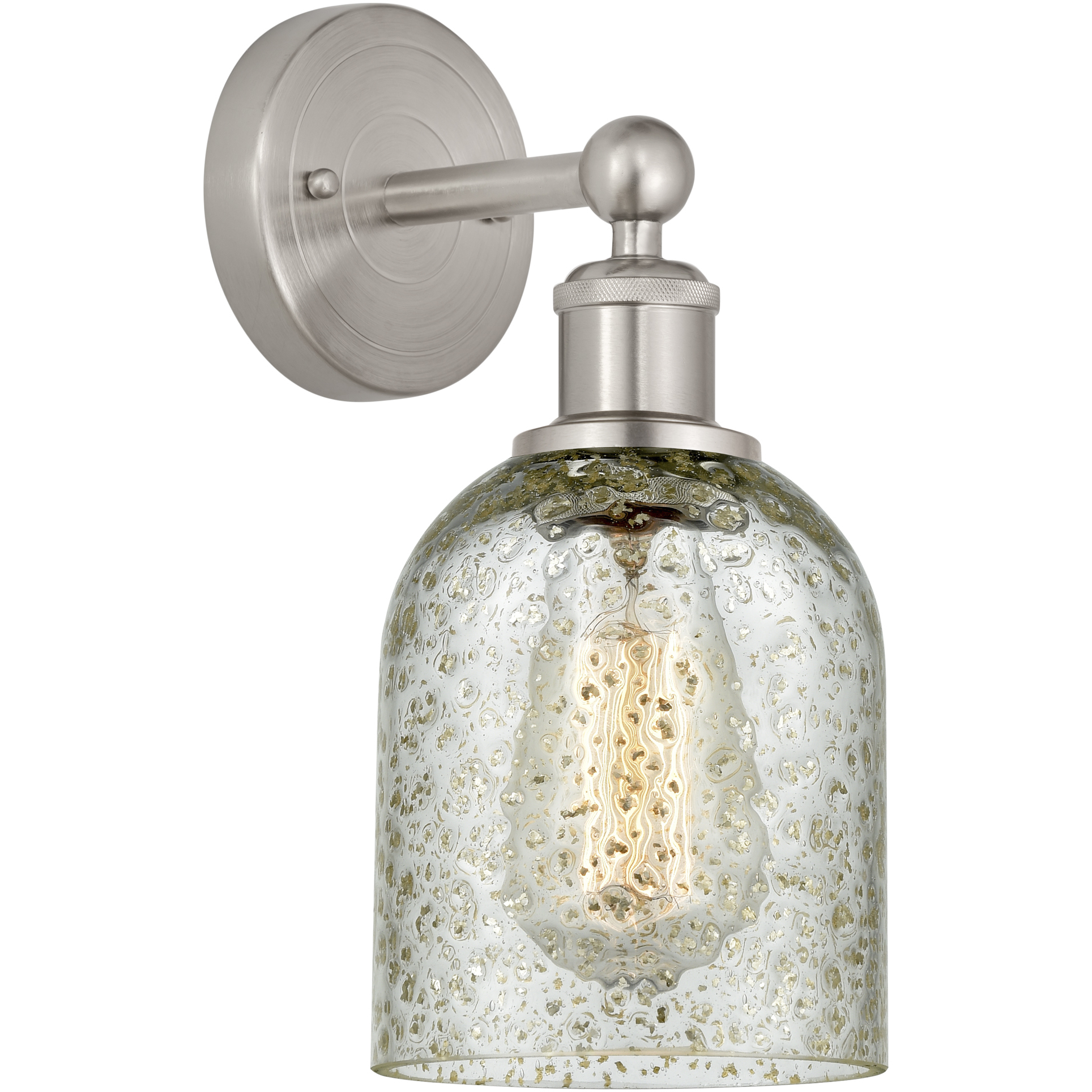 Edison Caledonia 1 Light 5 inch Brushed Satin Nickel Sconce Wall Light in Mica Glass