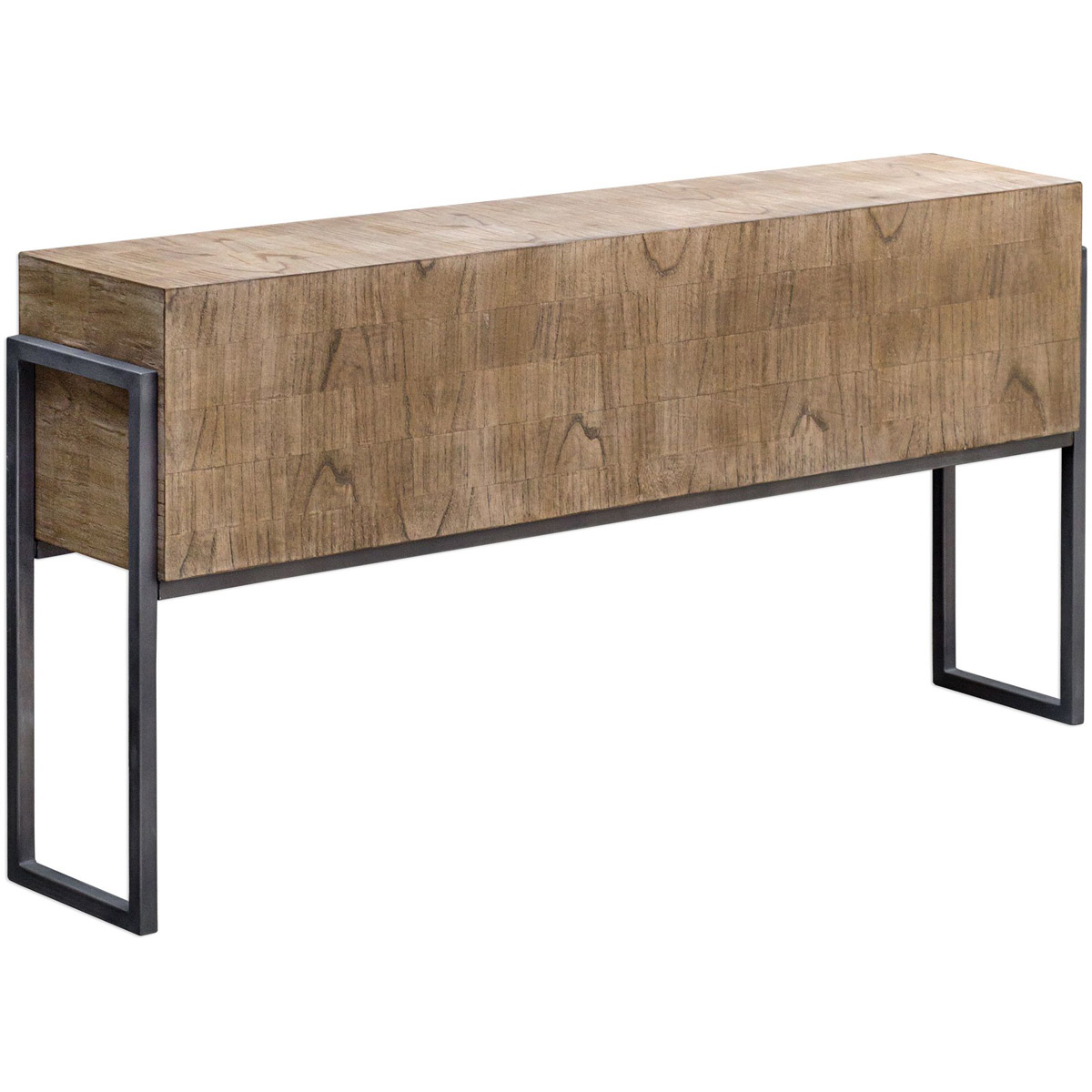 Nevis 60 inch Light Oatmeal and Aged Iron Sofa Table