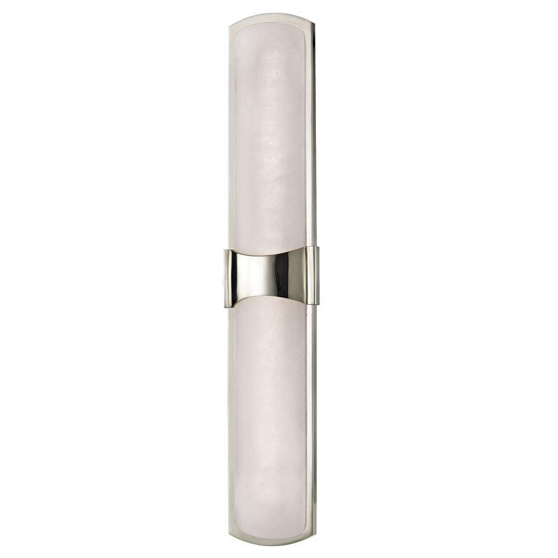 Valencia LED 4.75 inch Polished Nickel ADA Wall Sconce Wall Light, Spanish Alabaster