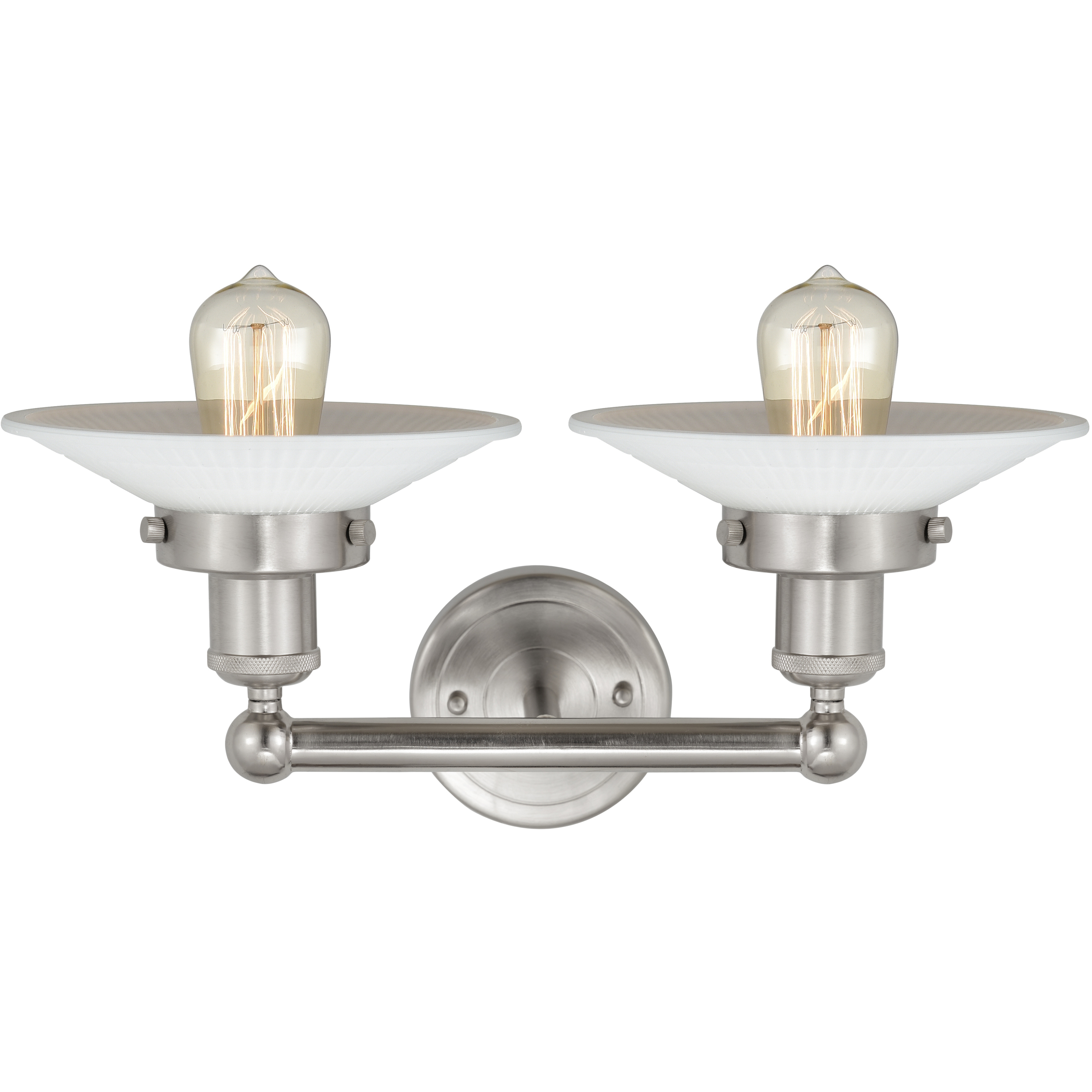Edison Athens 2 Light 15 inch Brushed Satin Nickel Bath Vanity Light Wall Light in Seedy Glass