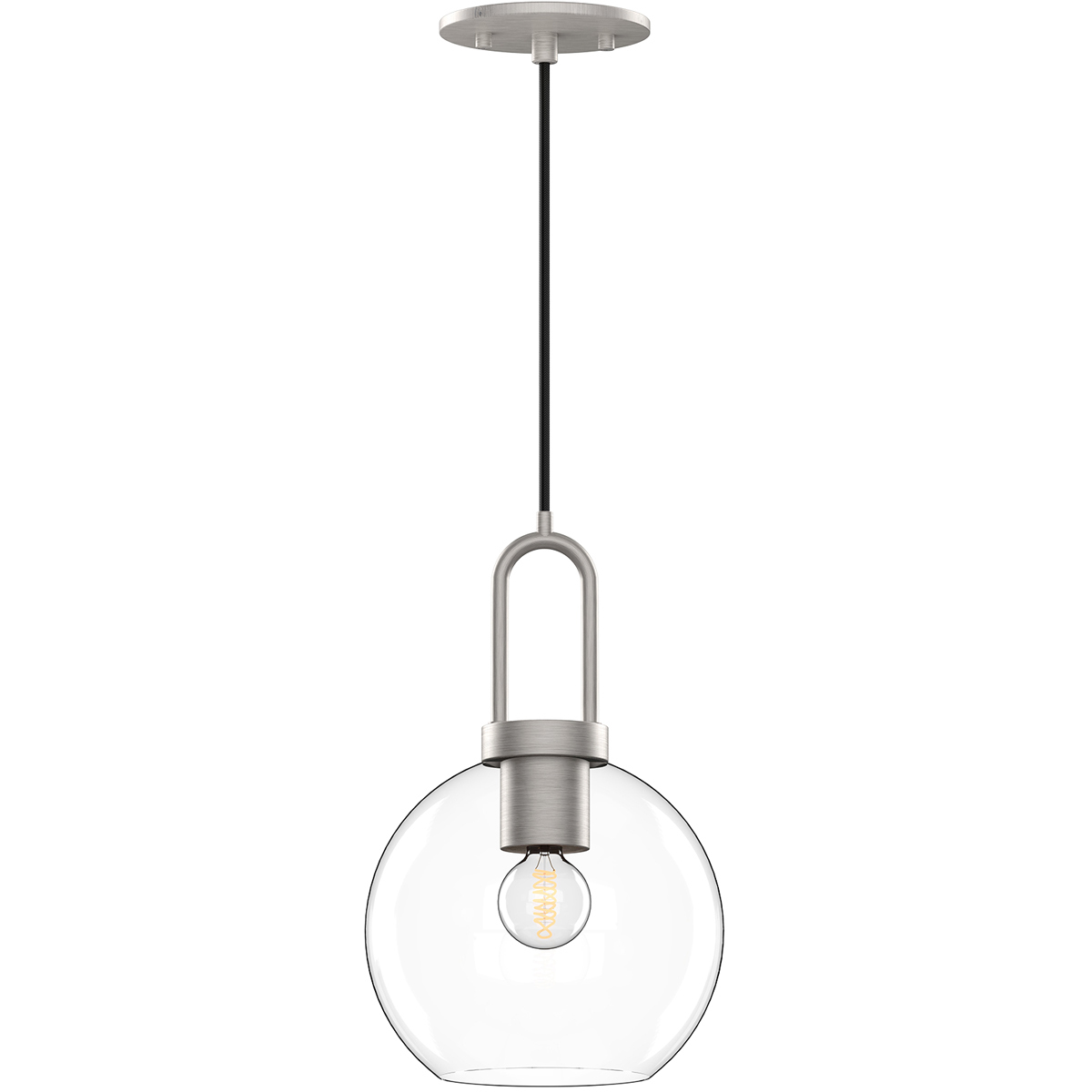 Alora Mood Soji 1 Light 7.88 inch Brushed Nickel Pendant Ceiling Light in Clear Glass