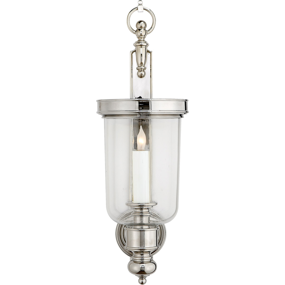 Chapman & Myers Georgian 1 Light 7.5 inch Polished Nickel Hurricane Wall Sconce Wall Light, Small
