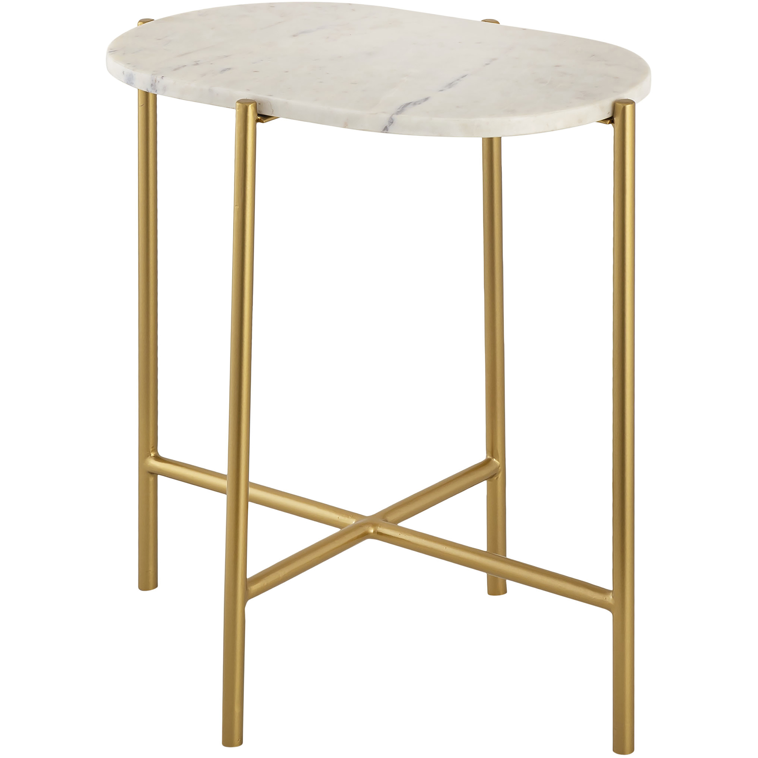 Harlowe 20 X 19 inch Antique Brass with White Accent Table