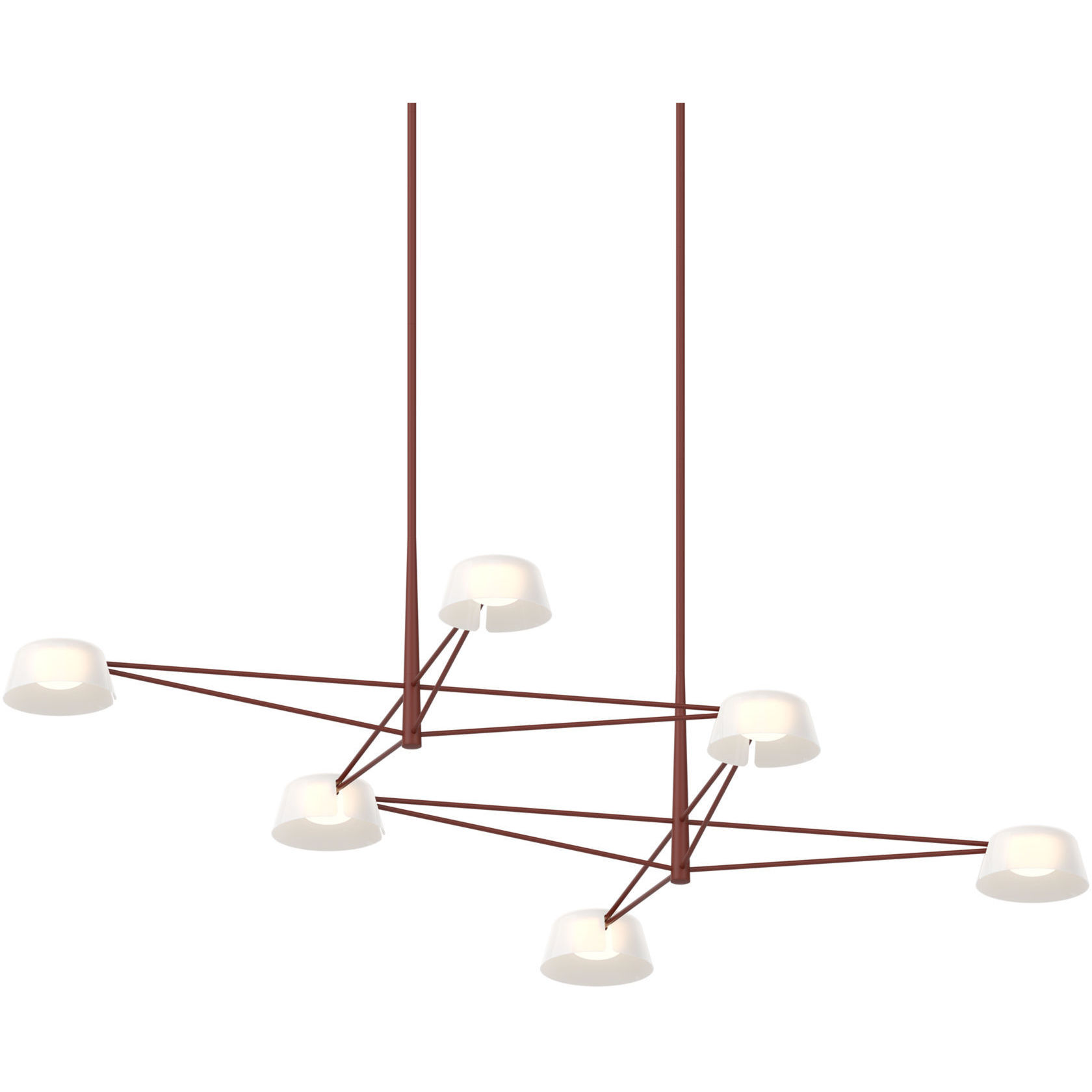 Ray LED 67.75 inch Oxide Red Chandelier Ceiling Light in Opal White