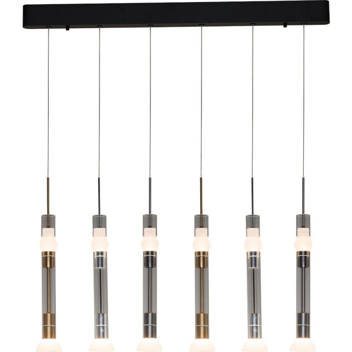 Beam 6 Light 5 inch Brushed Gold / Brushed Aluminum / Satin Dark Gray Multi Pendant Ceiling Light