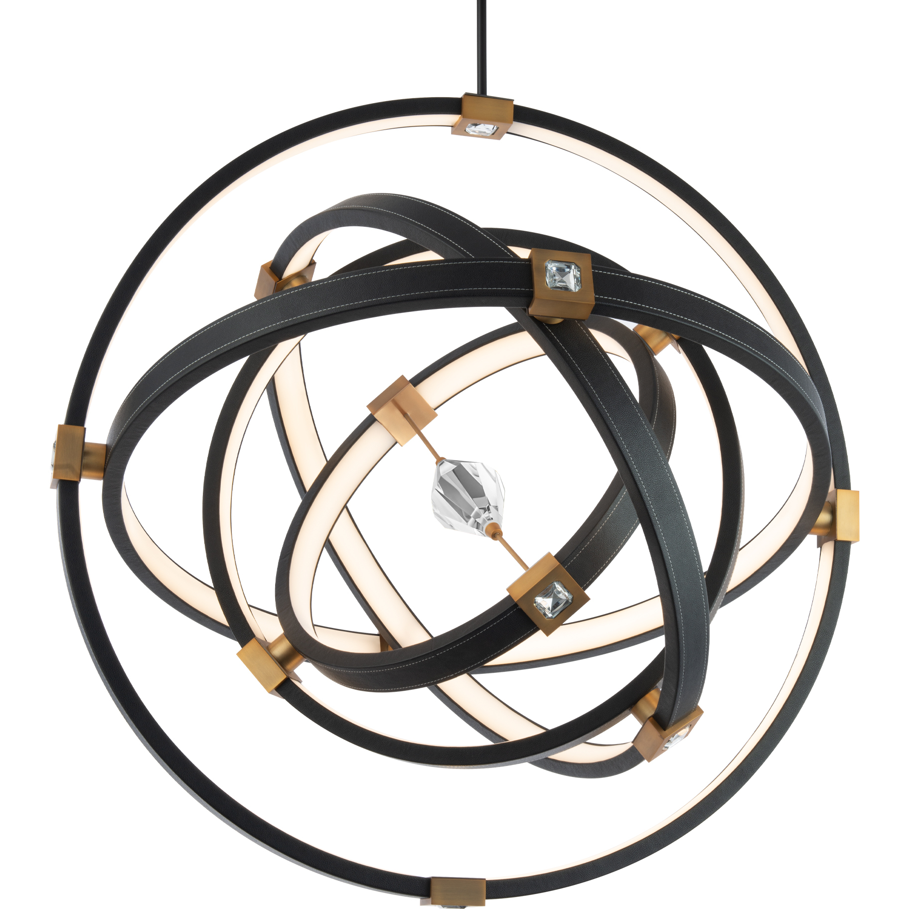 Beyond Atomic LED 36.44 inch Black Aged Brass Chandelier Ceiling Light in Black-Aged Brass, Beyond