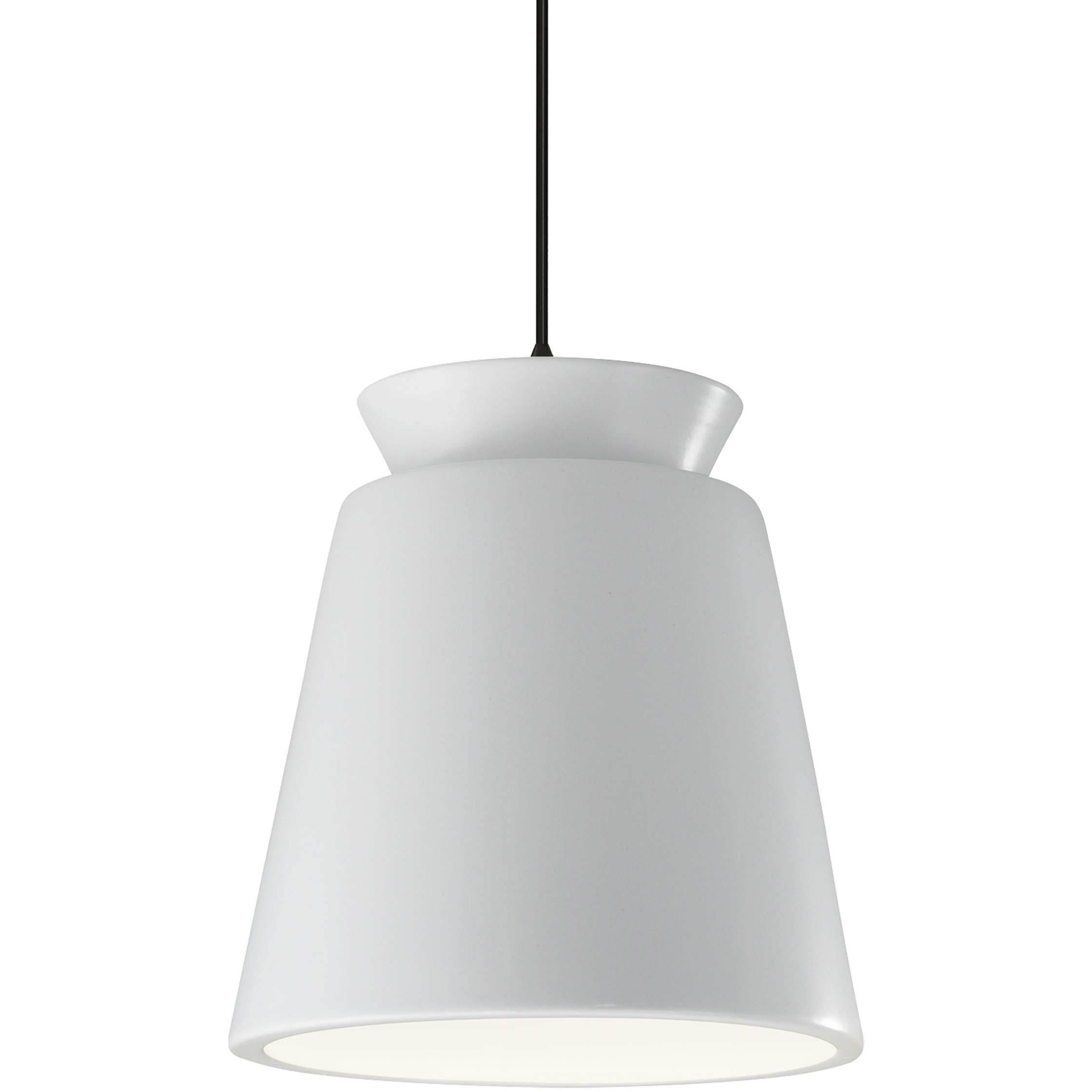 Radiance Collection - Trapezoid 1 Light 13.5 inch Gloss White Pendant Ceiling Light, Form+Finish+Function