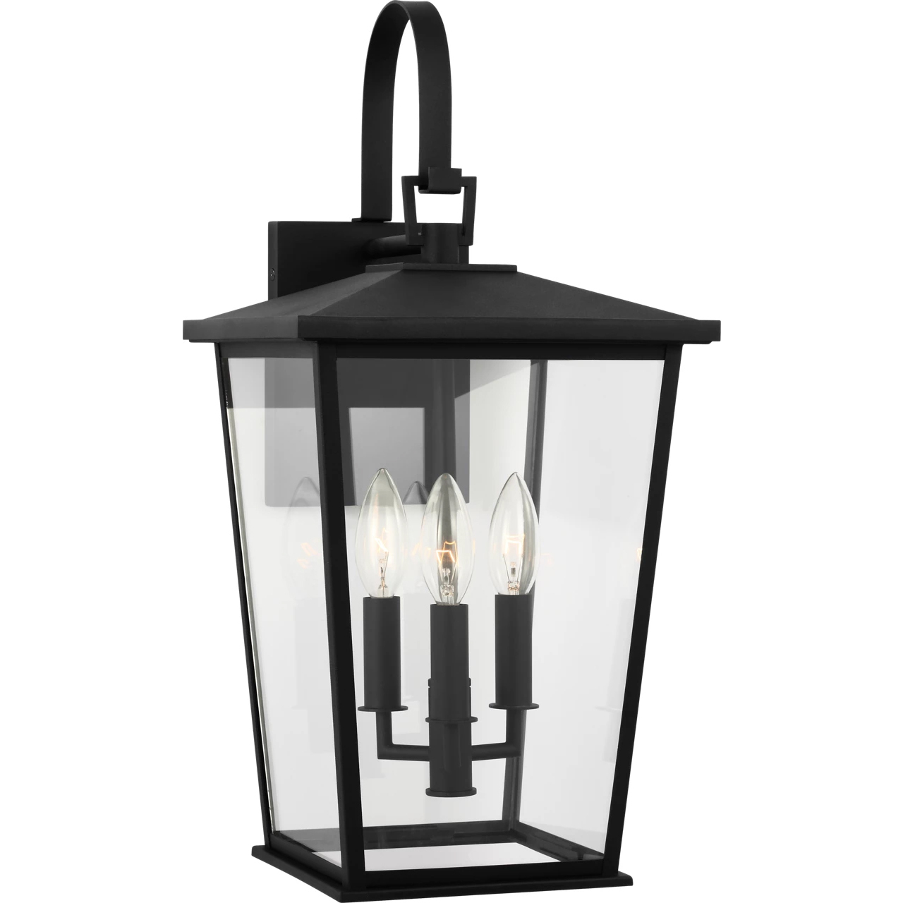 Linton 3 Light 20.25 inch Textured Black Outdoor Wall Lantern, Large