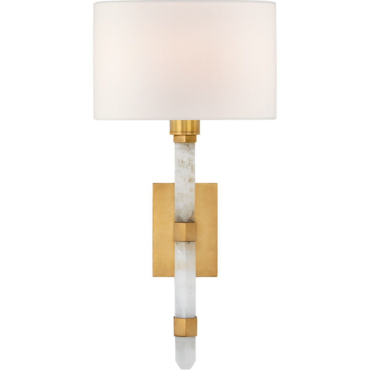 Suzanne Kasler Adaline 1 Light 7.5 inch Antique-Burnished Brass Tail Sconce Wall Light in Antique-Burnished Brass and Quartz, Small
