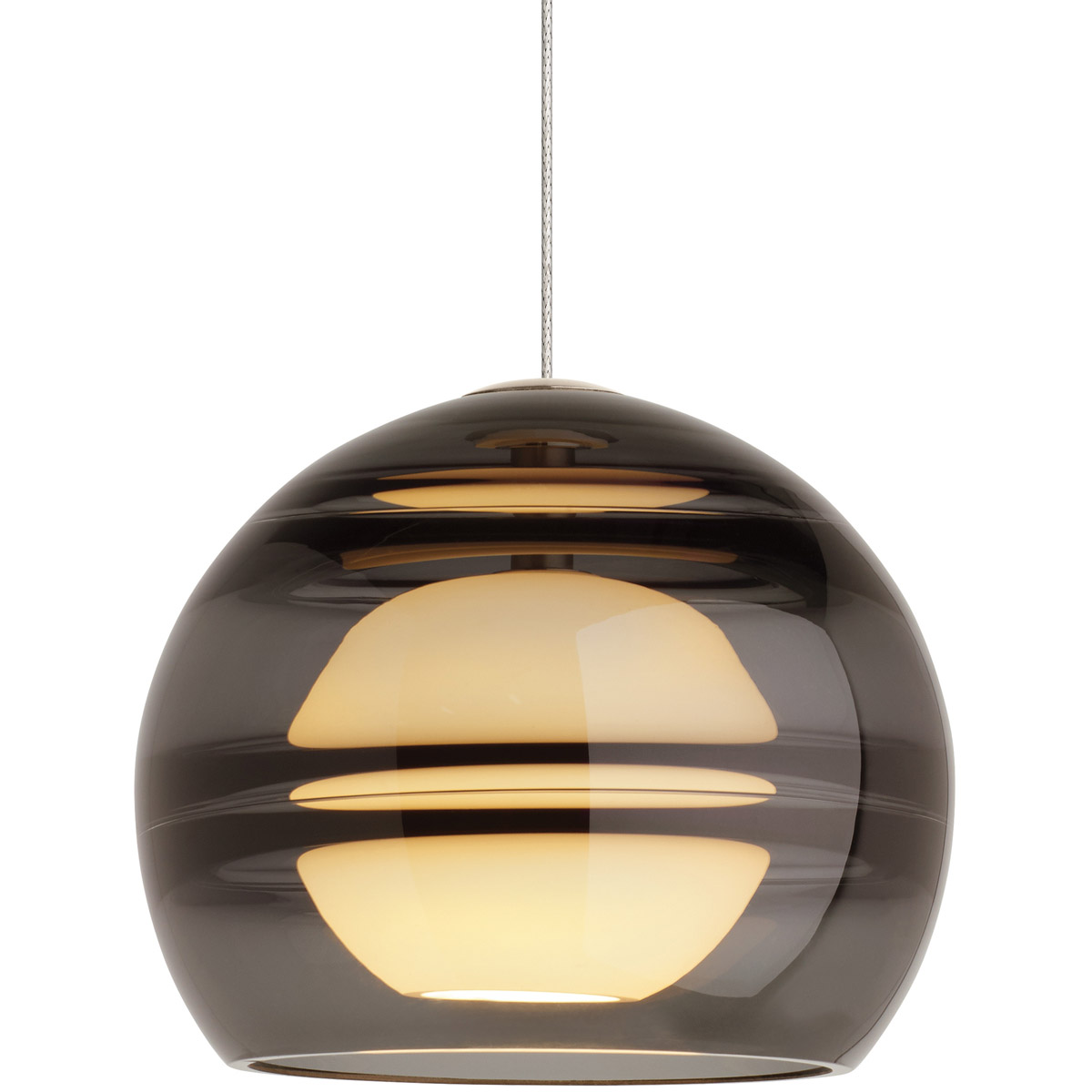 Sean Lavin Sedona 1 Light 12 Satin Nickel Low-Voltage Pendant Ceiling Light in Halogen, MonoRail, Transparent Smoke Glass