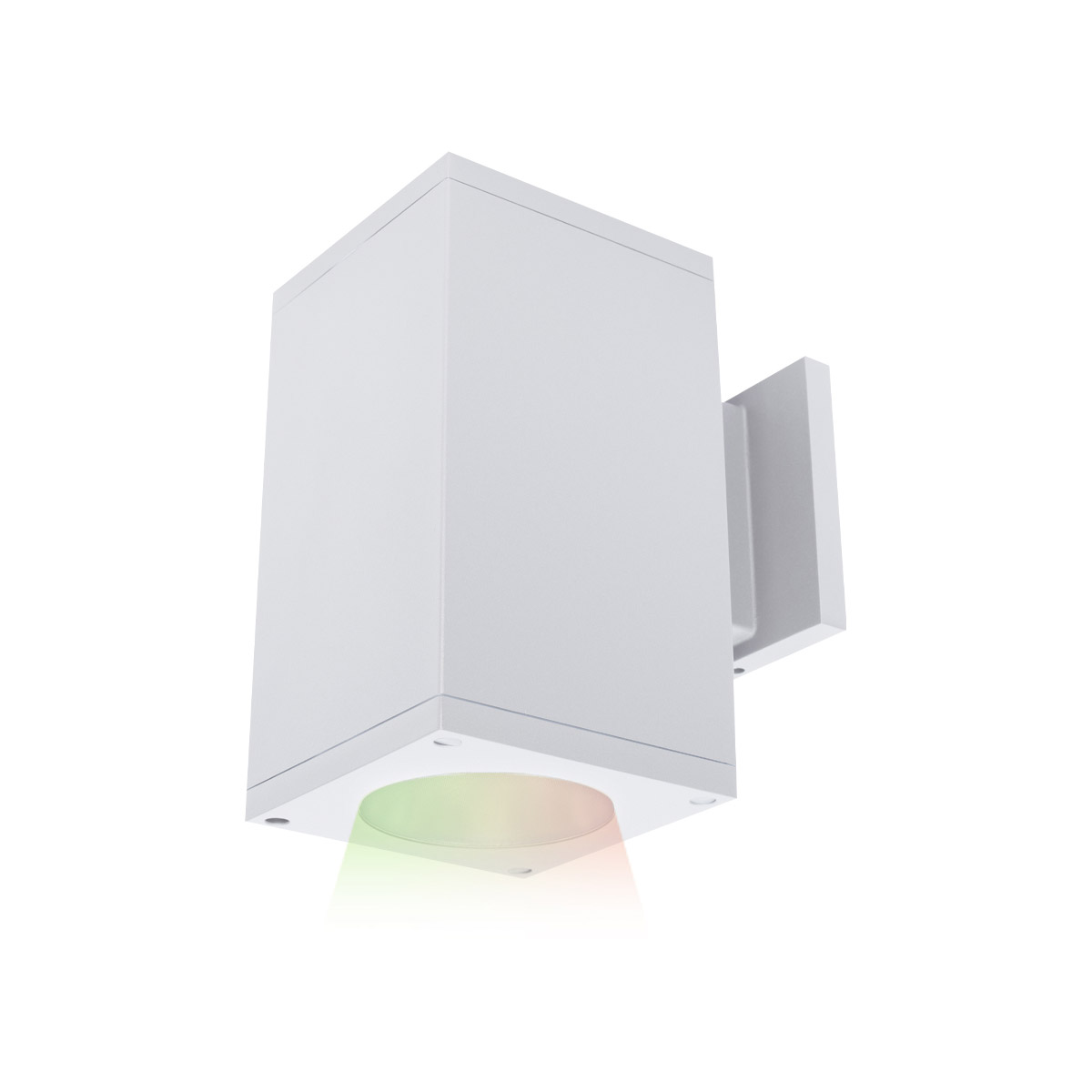 Cube Arch White Sconce Wall Light in Flood, 90, Color Changing, Towards Wall