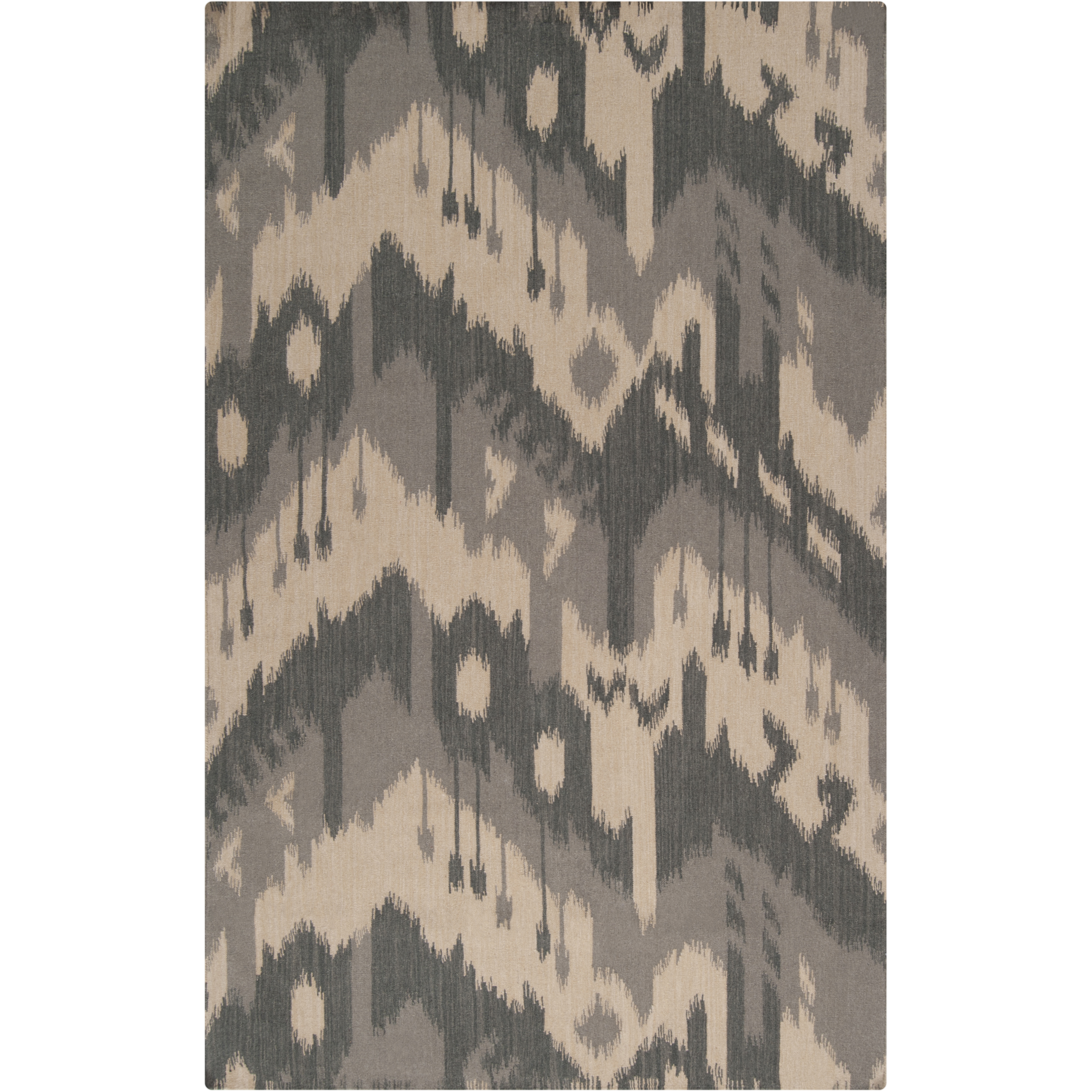 Jewel Tone 66 X 42 inch Khaki, Medium Gray, Charcoal Rug