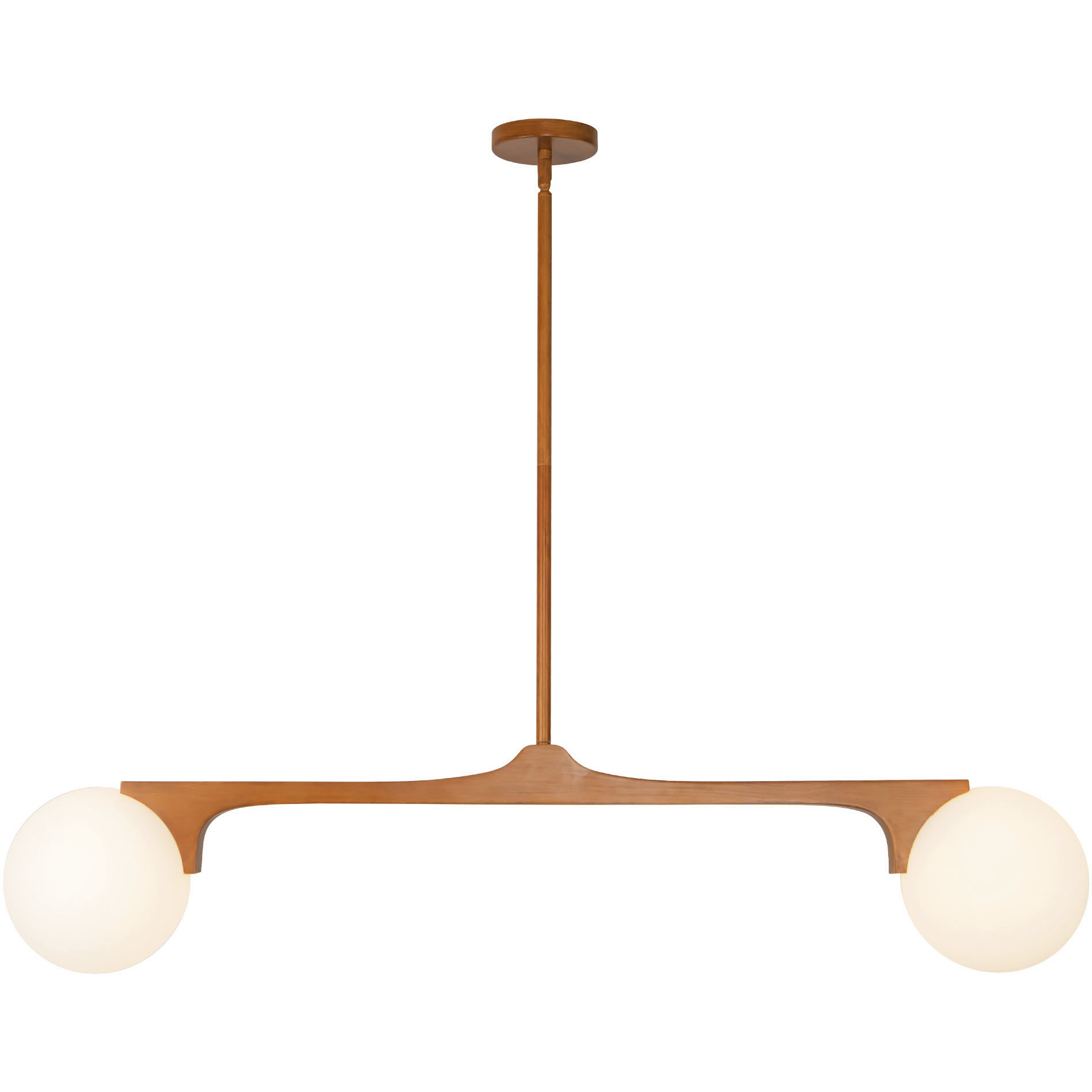 Briar 2 Light 46.88 inch Teak Linear Pendant Ceiling Light