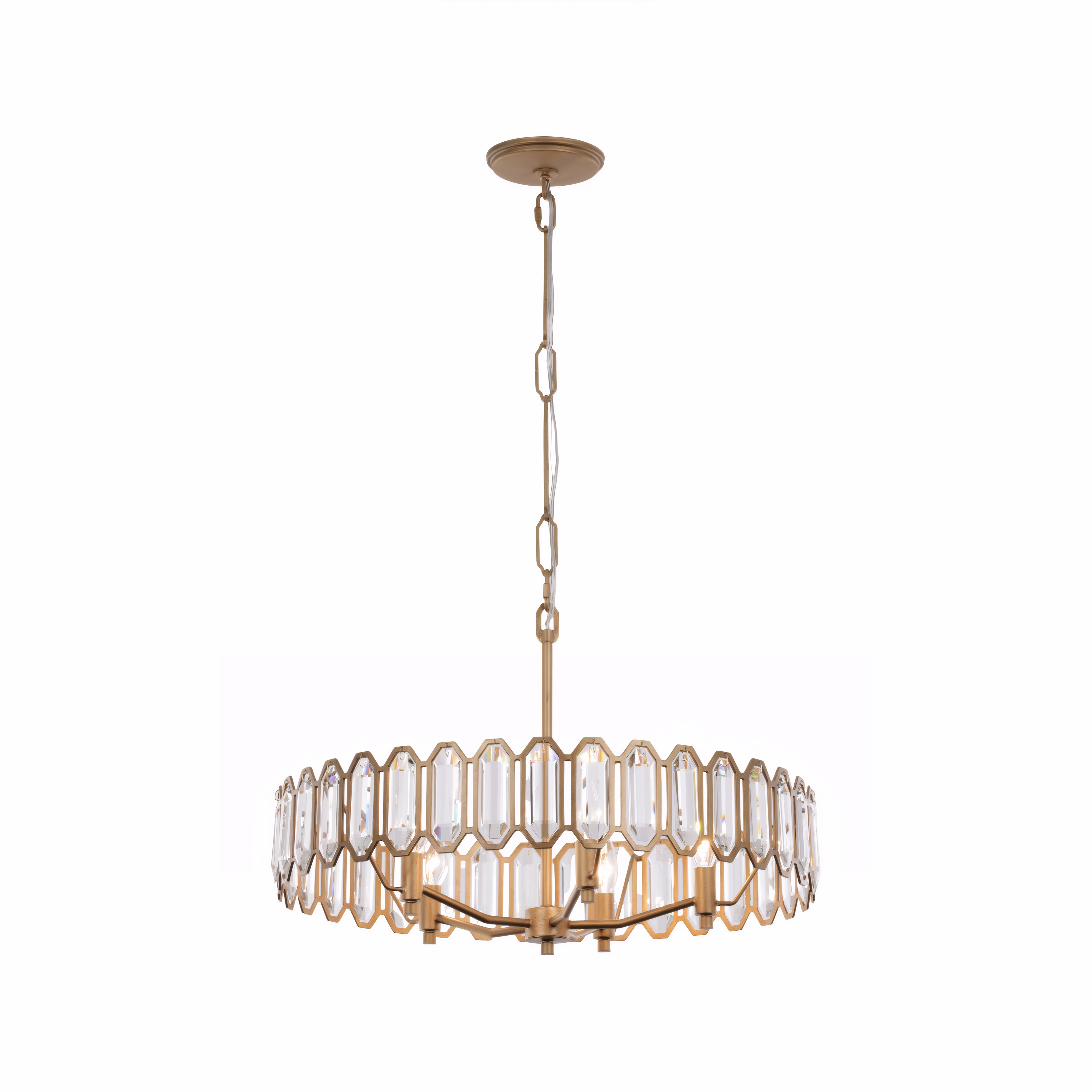 Drama Club 5 Light 24 inch Brass Kisser Pendant Ceiling Light